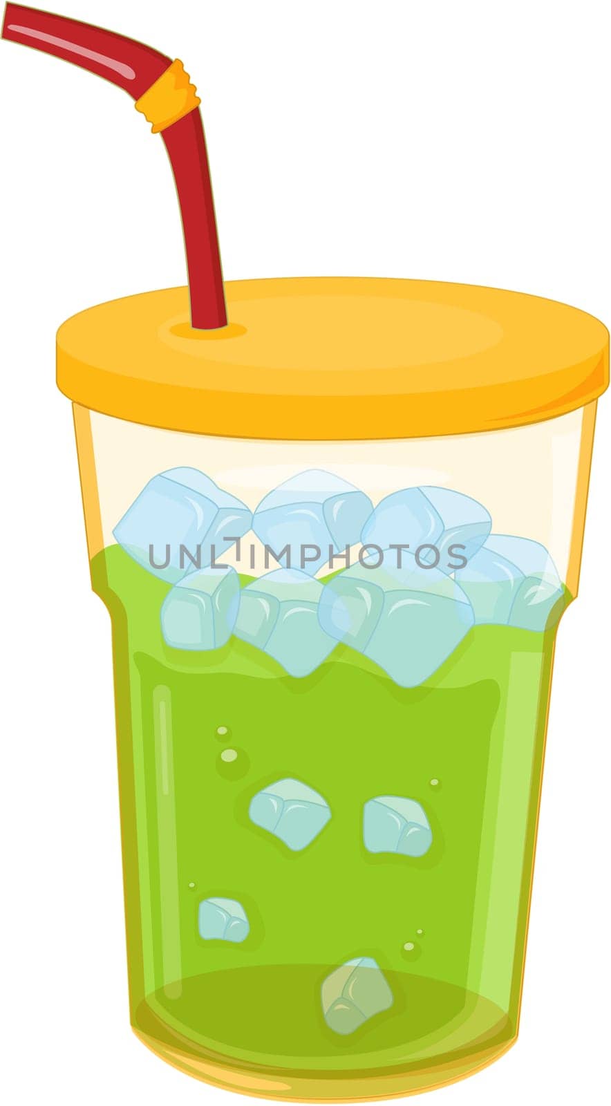 illustration of glass full of juice on white
