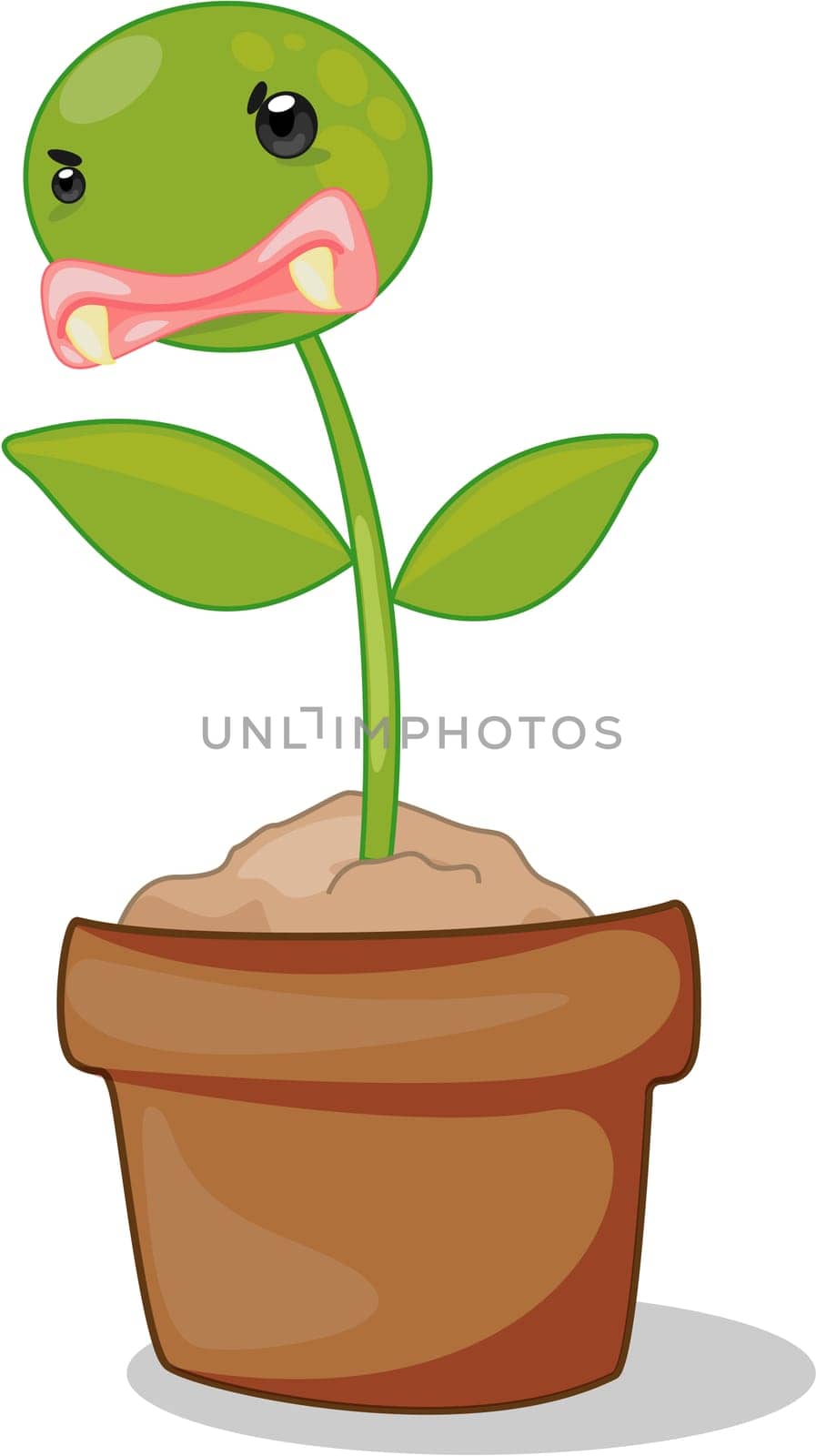illustration of flower pots on white