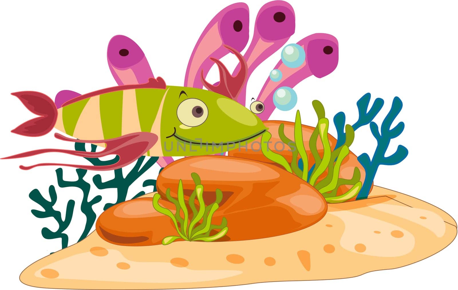 Stringy-fin fish creates bubbles