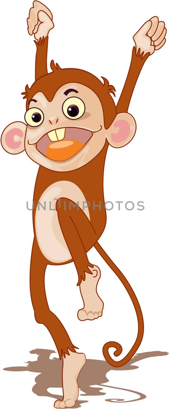 Illustration of  a cartoon monkey on white