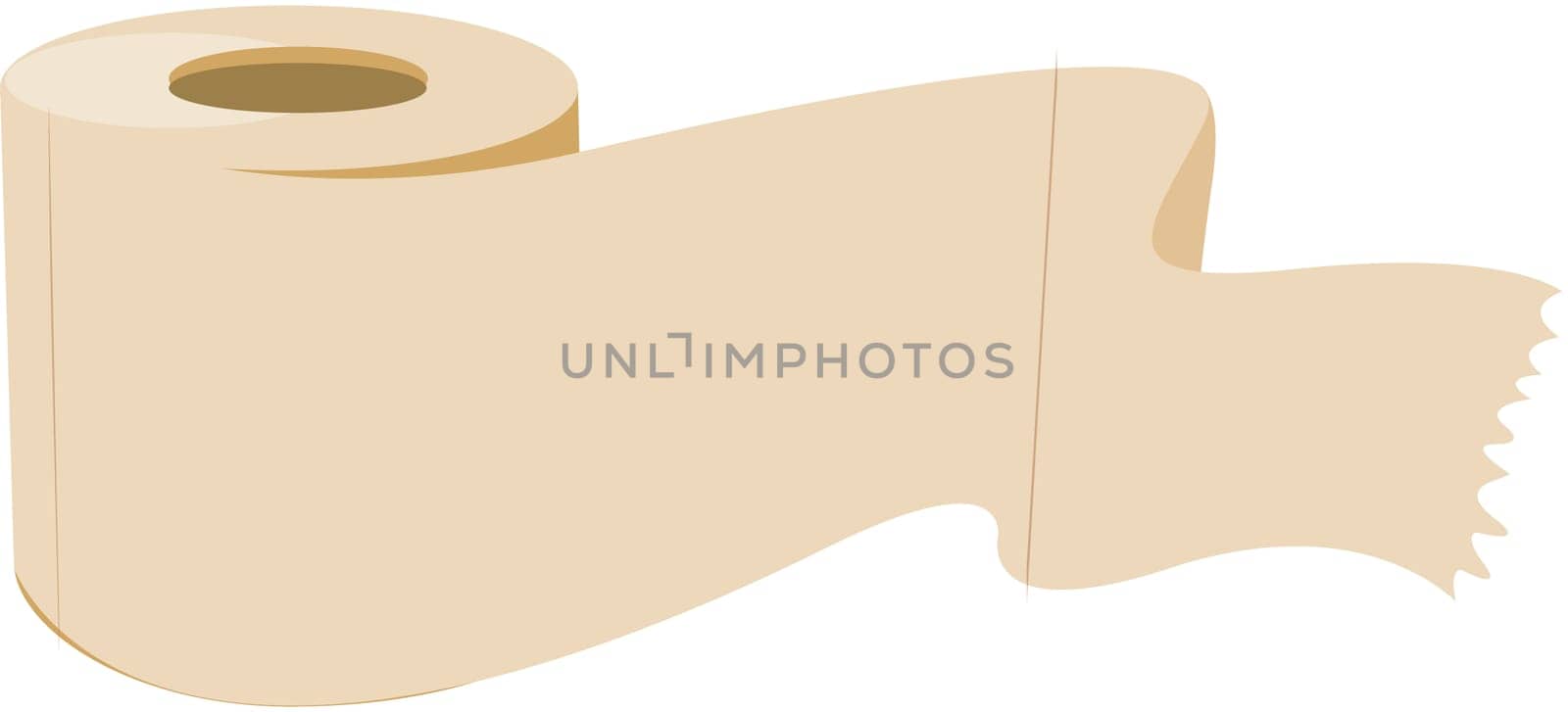 illustration of tissue paper roll on white