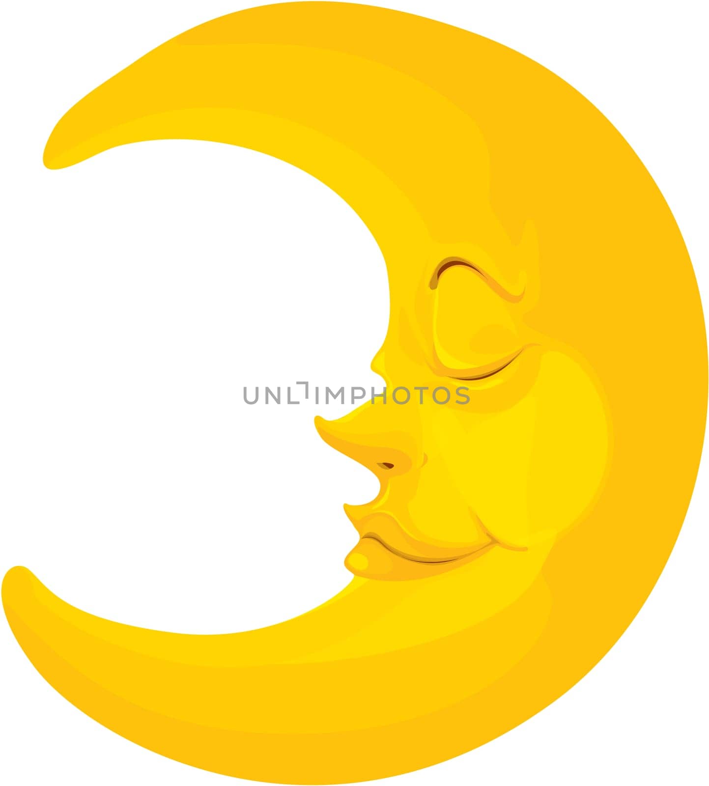 illustration of moon on white