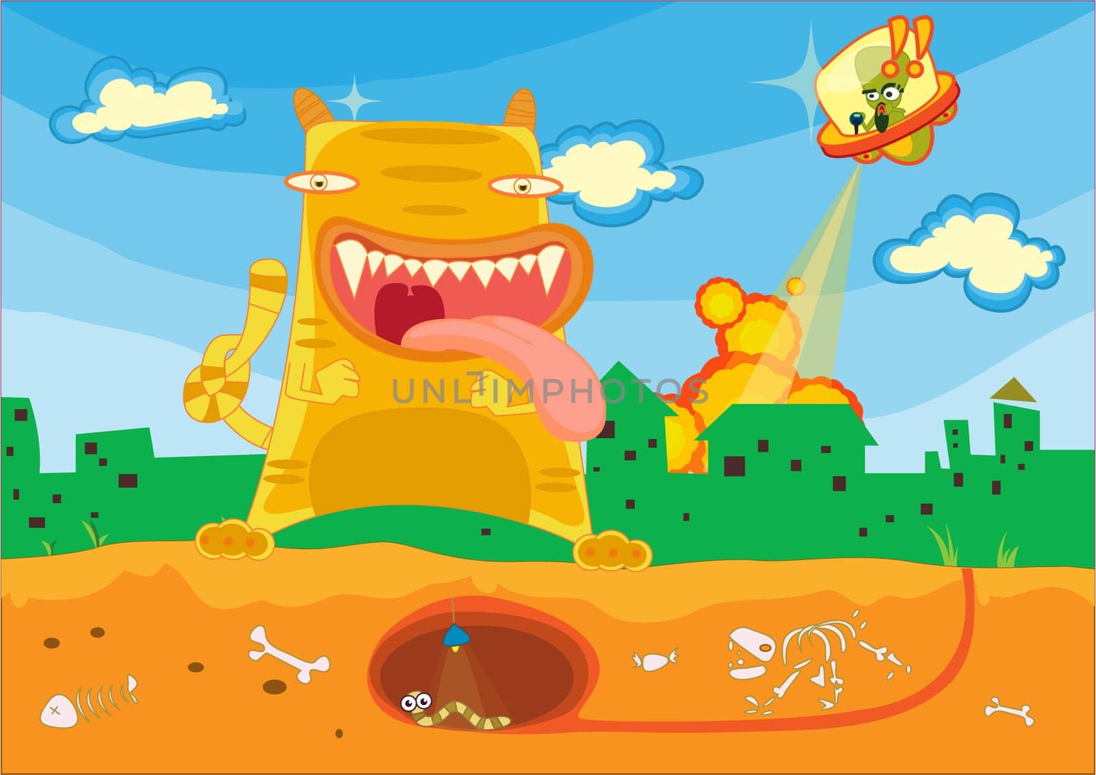 Illustration of  a cartoon character on white