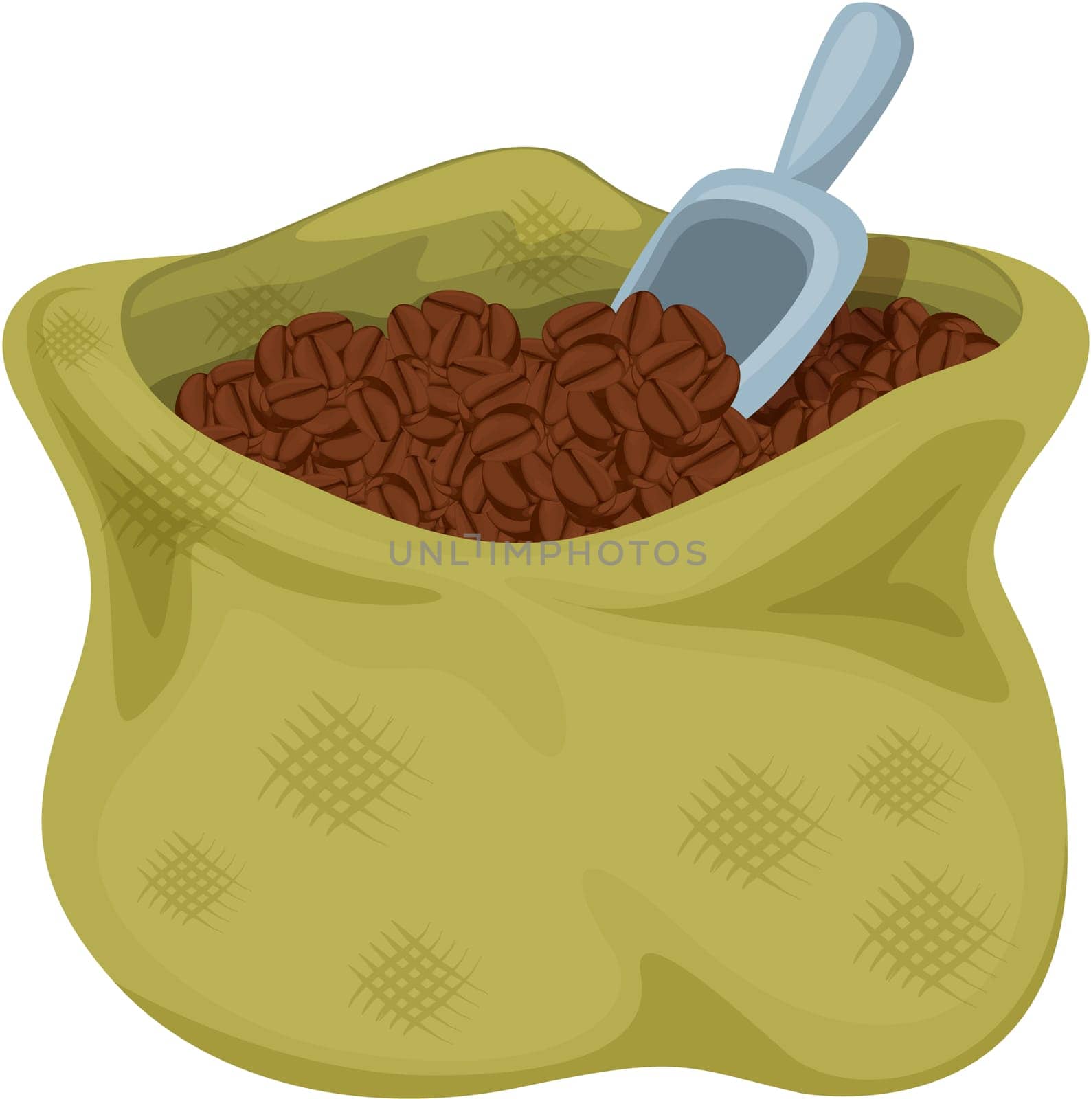 illustration of coffee beans on white