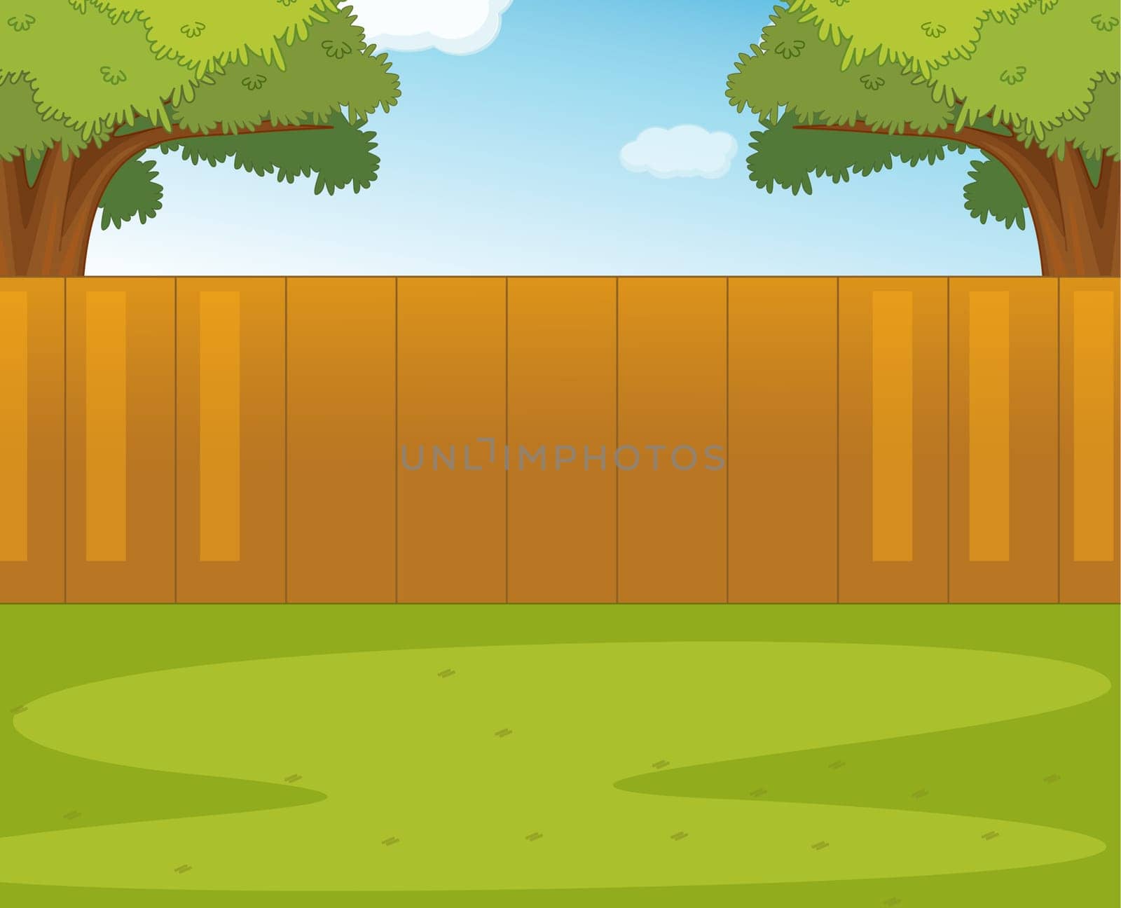 Illustration of an empty garden