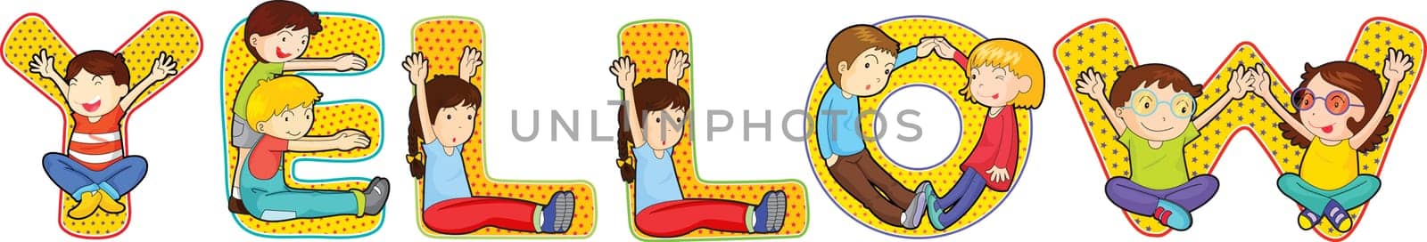 illustration of alphabets on white