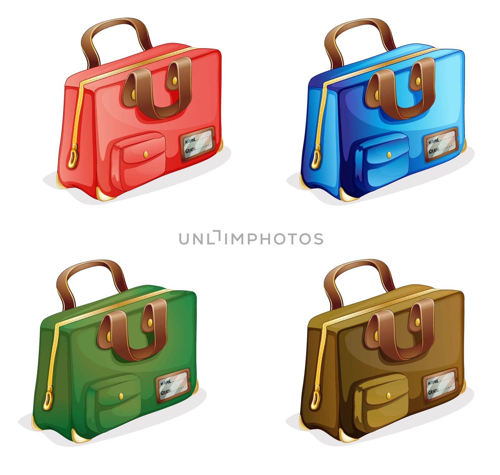 illustration of suitcases on a white background