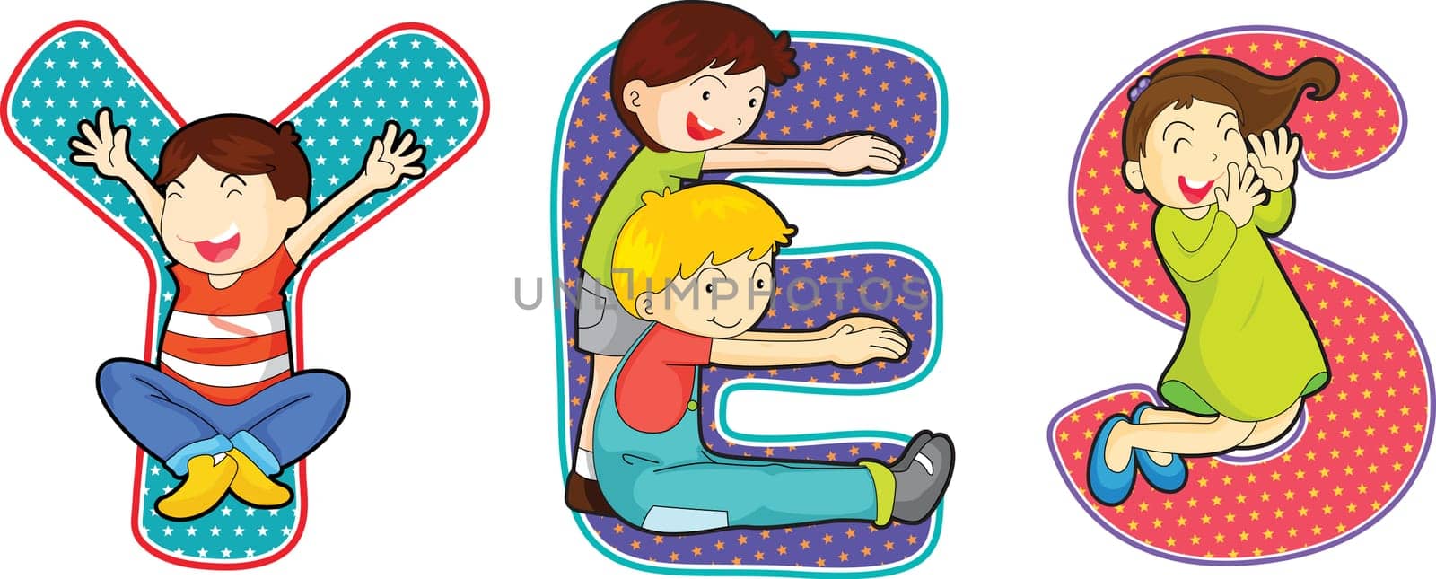illustration of a alphabets on white
