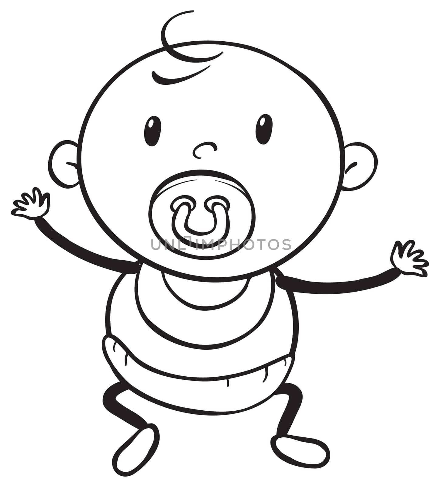 illustration of a baby on a white background