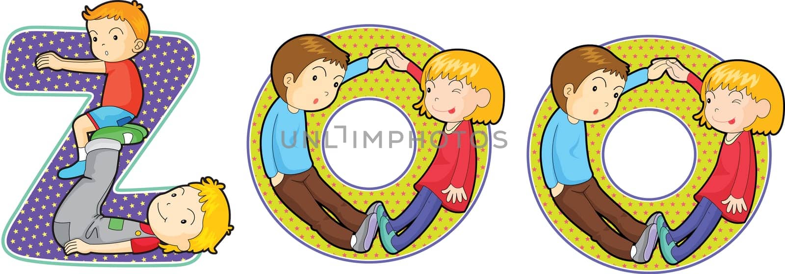 illustration of alphabets on white