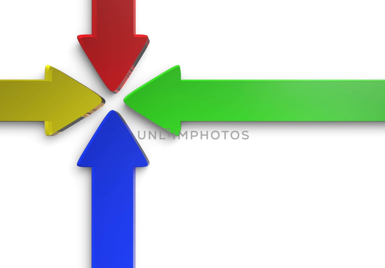 Colorful to the middle 7 - arrow concept