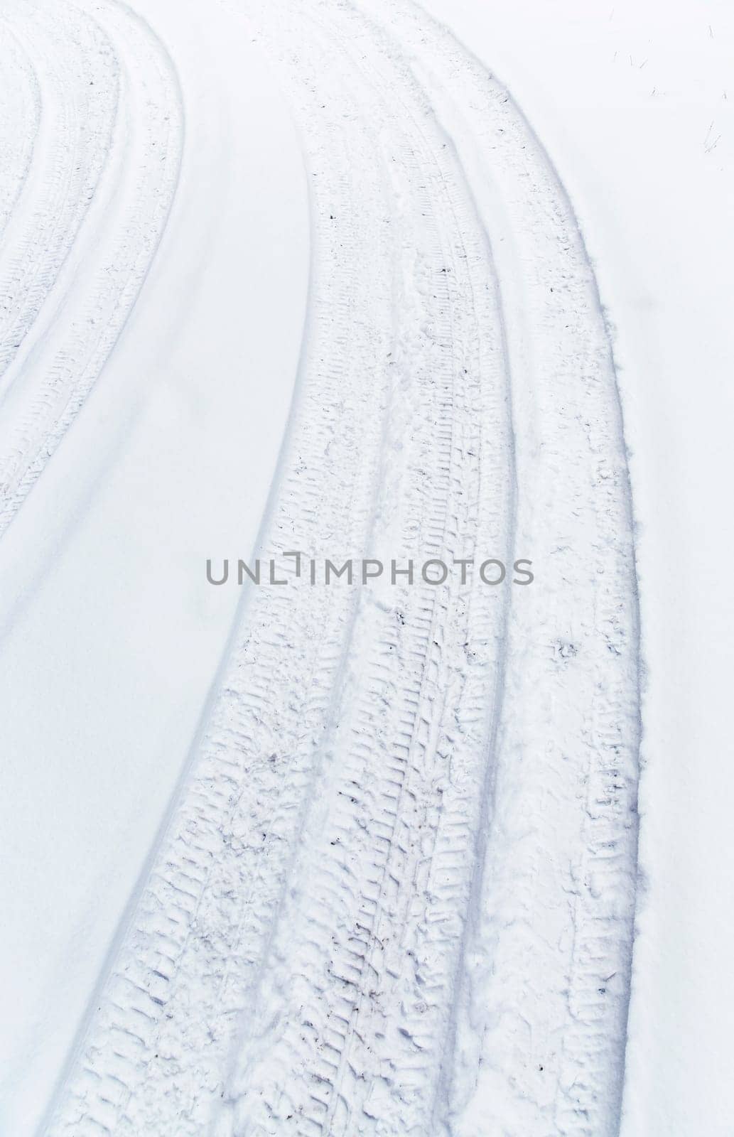 Tire tracks in the snow