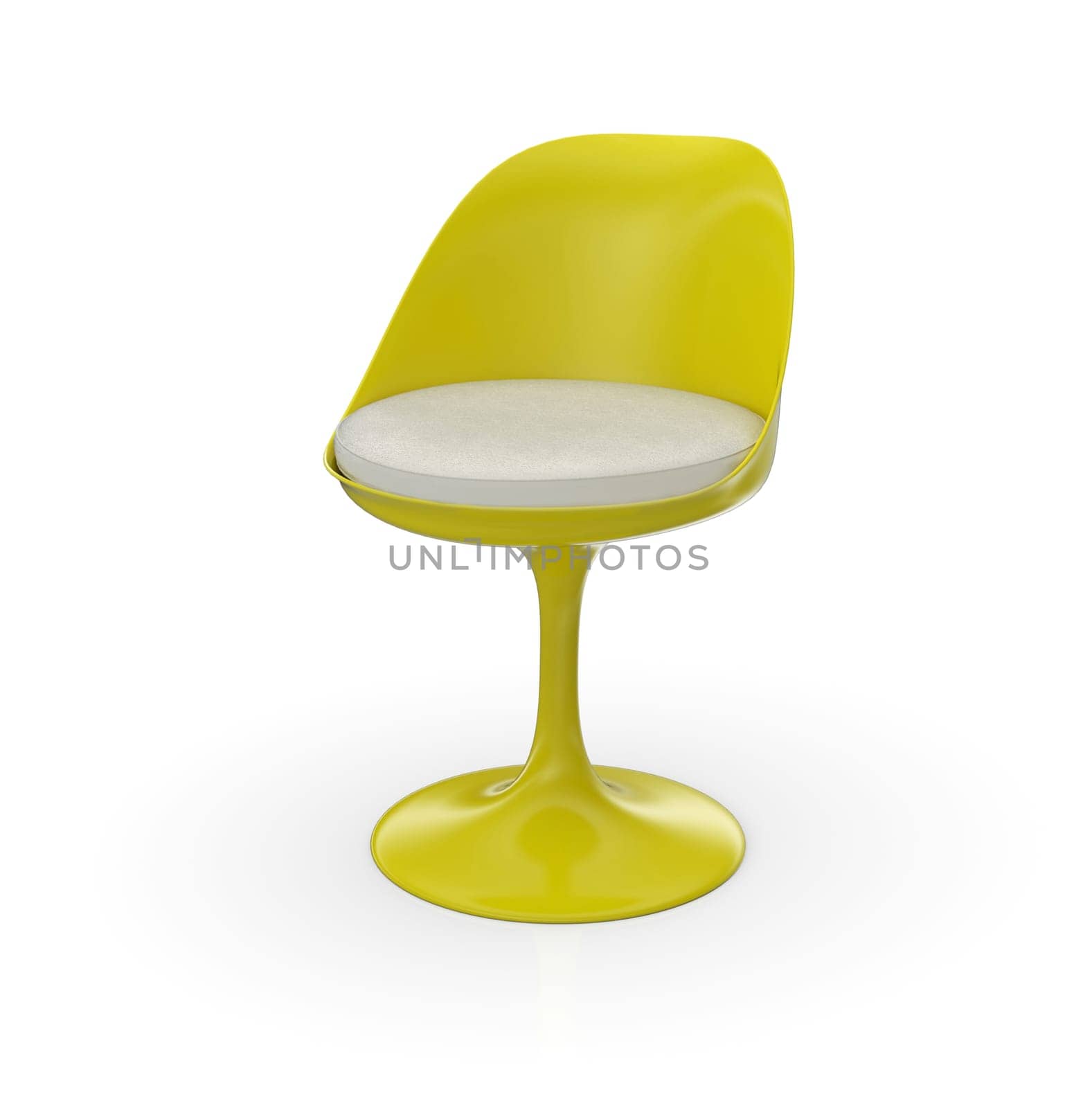 Retro Design Chair - Yellow White