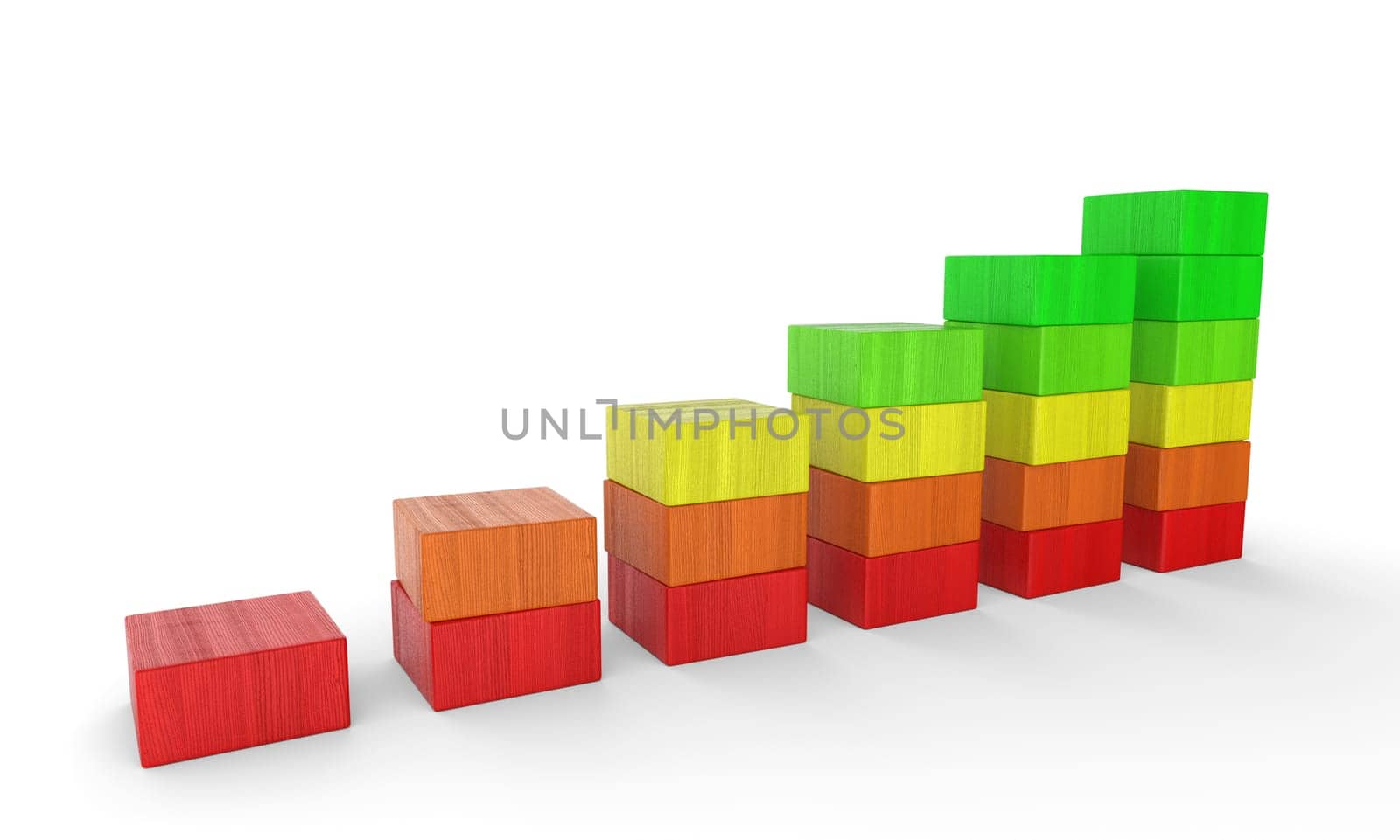 3D Upward Trend - Building Blocks Colorful Square 1