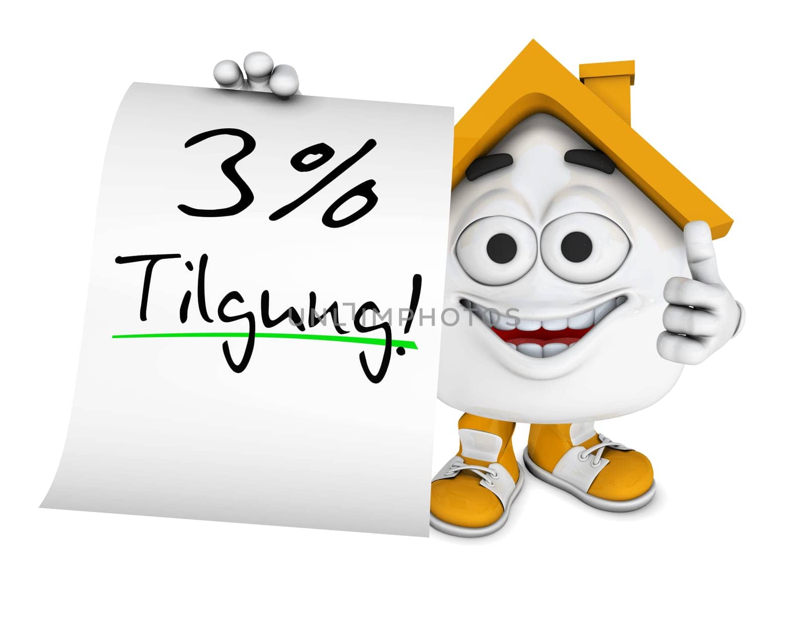 Small 3D House Orange - 3 percent repayment