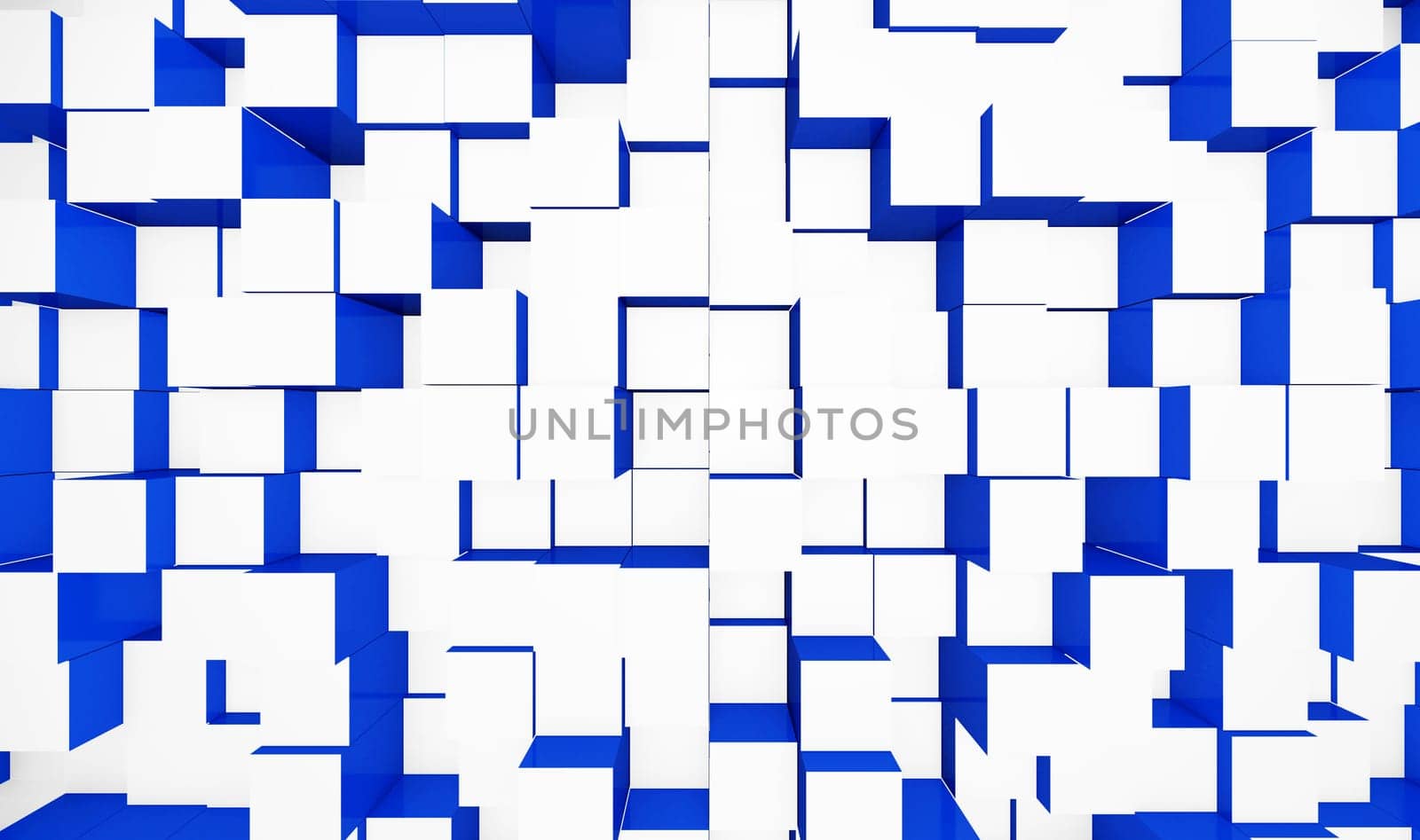 Abstract Cube Background - Blue White