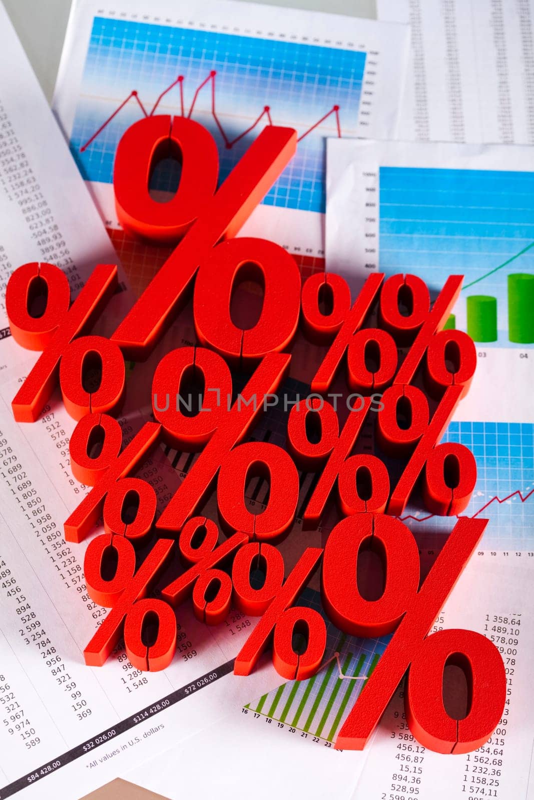 Red percentage symbol