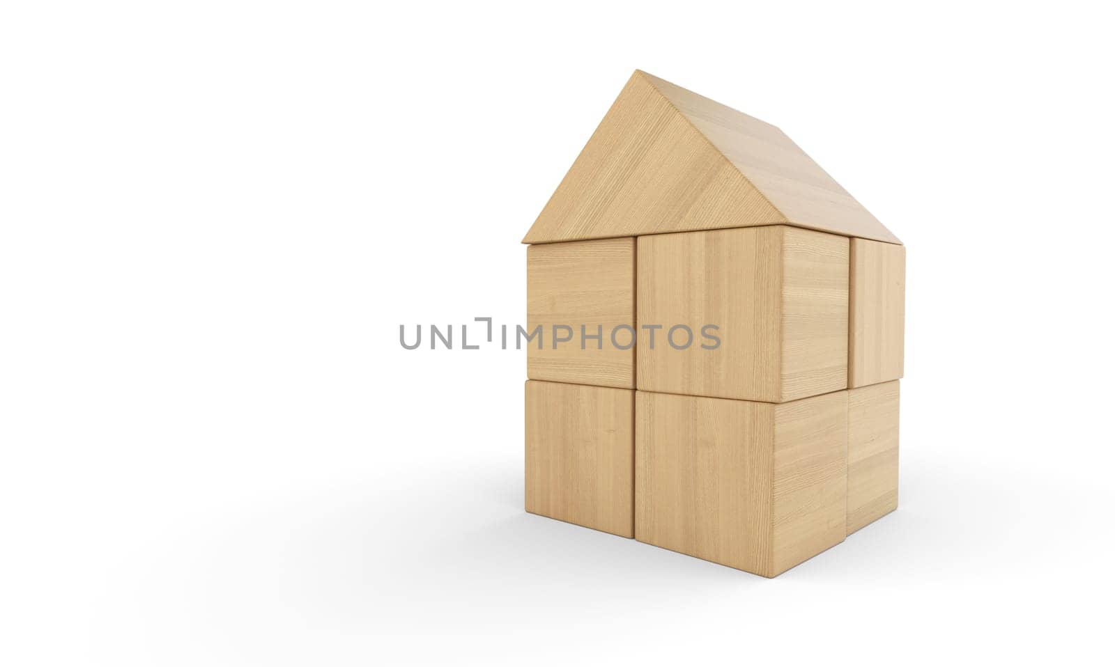 Small wooden house made of building blocks insulated 2