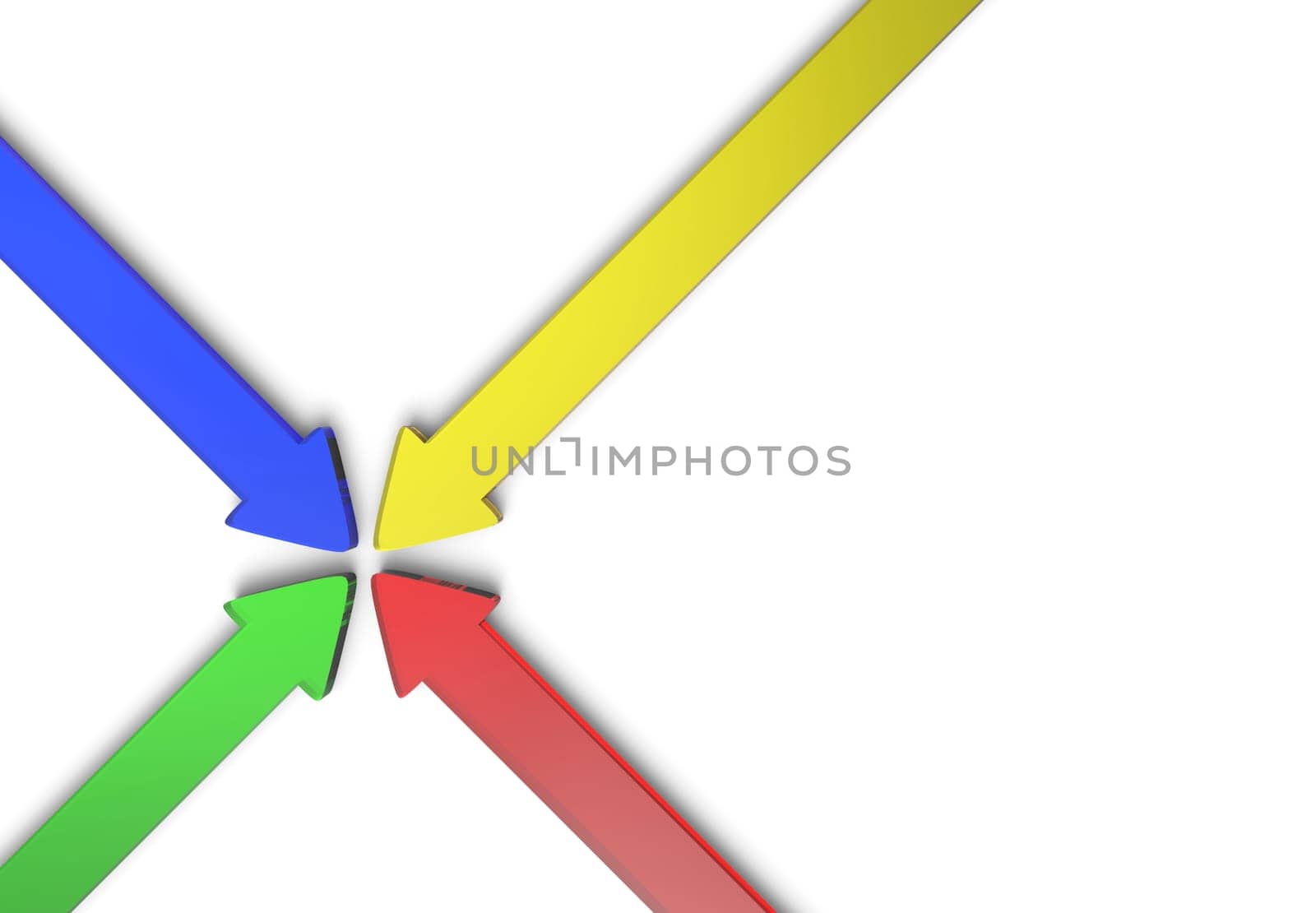 Colorful to the middle 8 - arrow concept