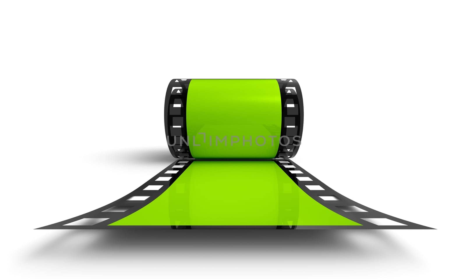 3D Film Roll - Green Frontal View