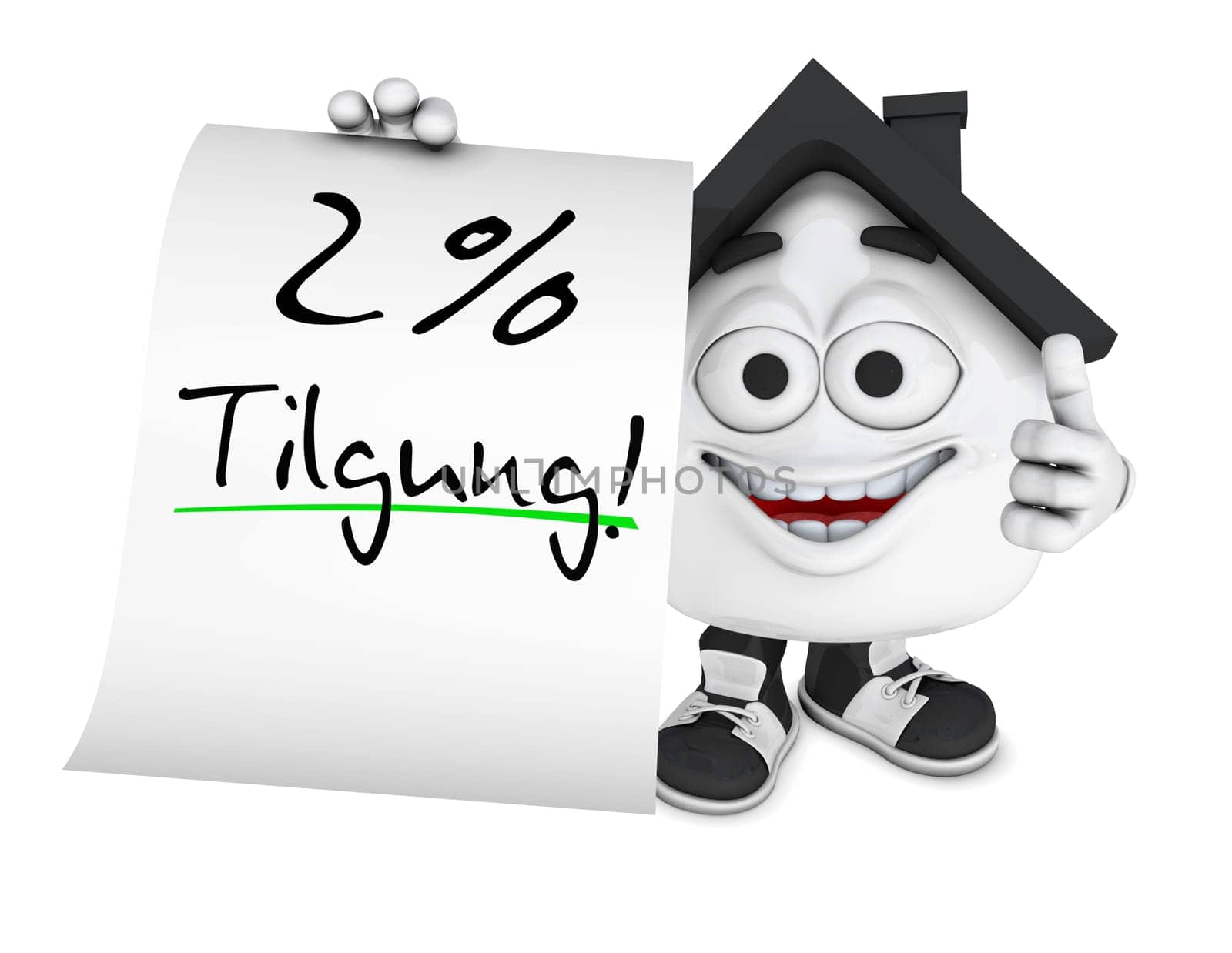 Small 3D House Black - 2 percent repayment