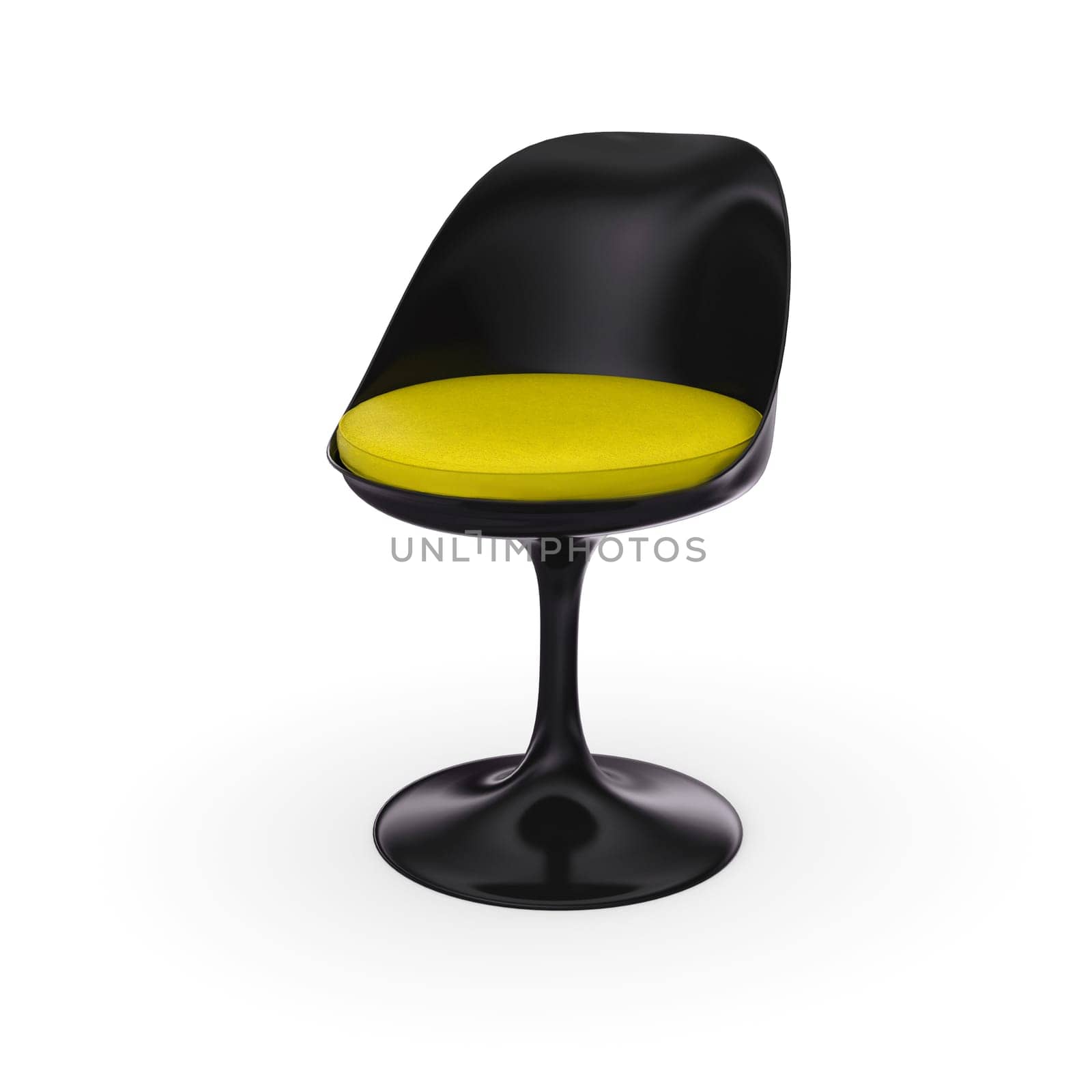 Retro Design Chair - Black Yellow