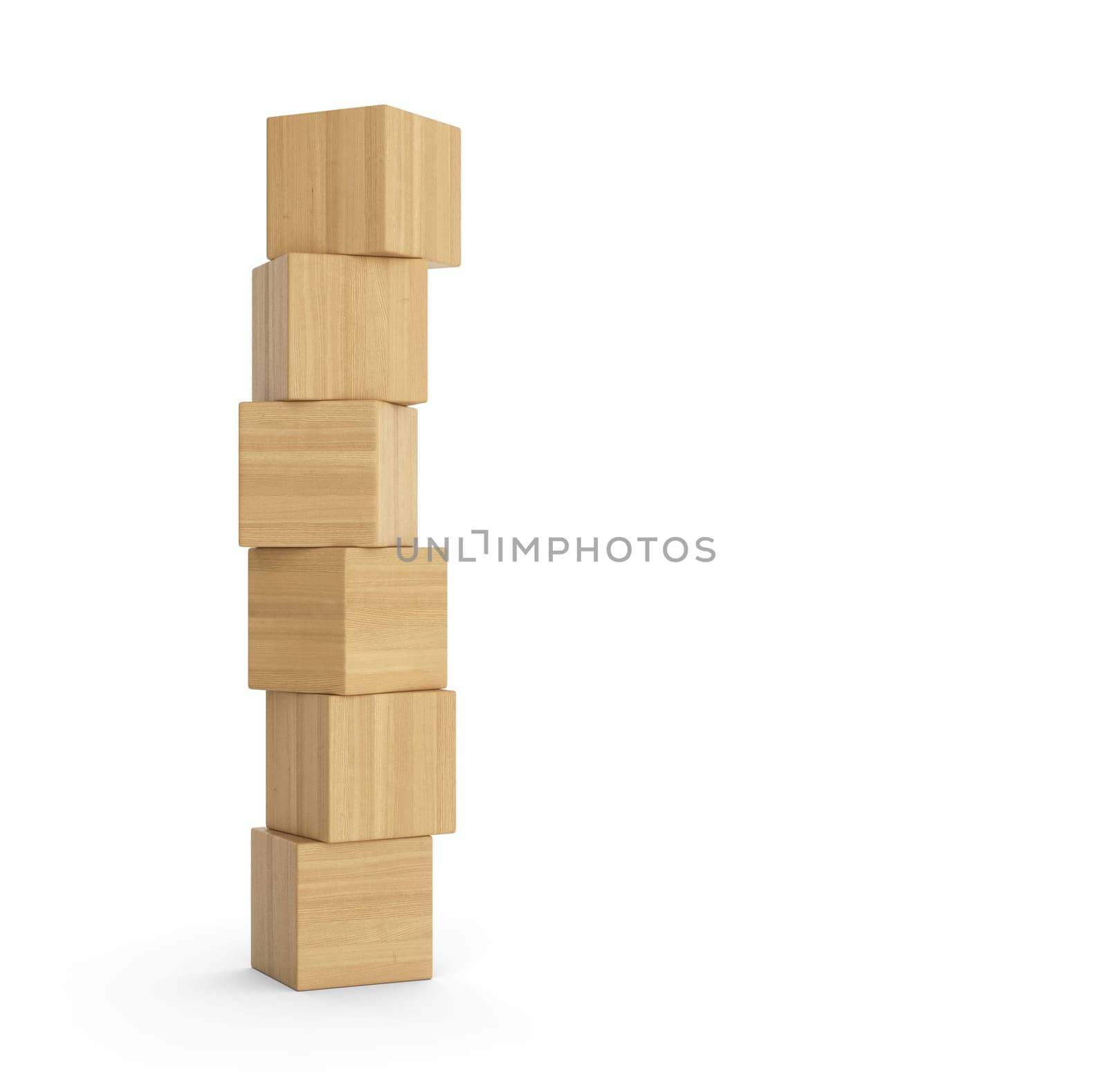 Tower insulated from wooden blocks