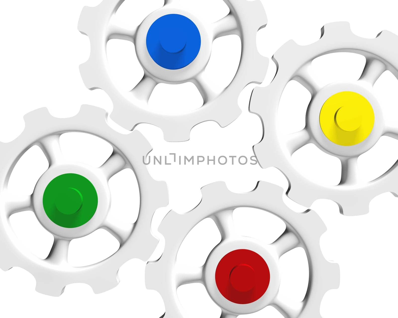 Colorful Gears - Green Red Blue Yellow 15