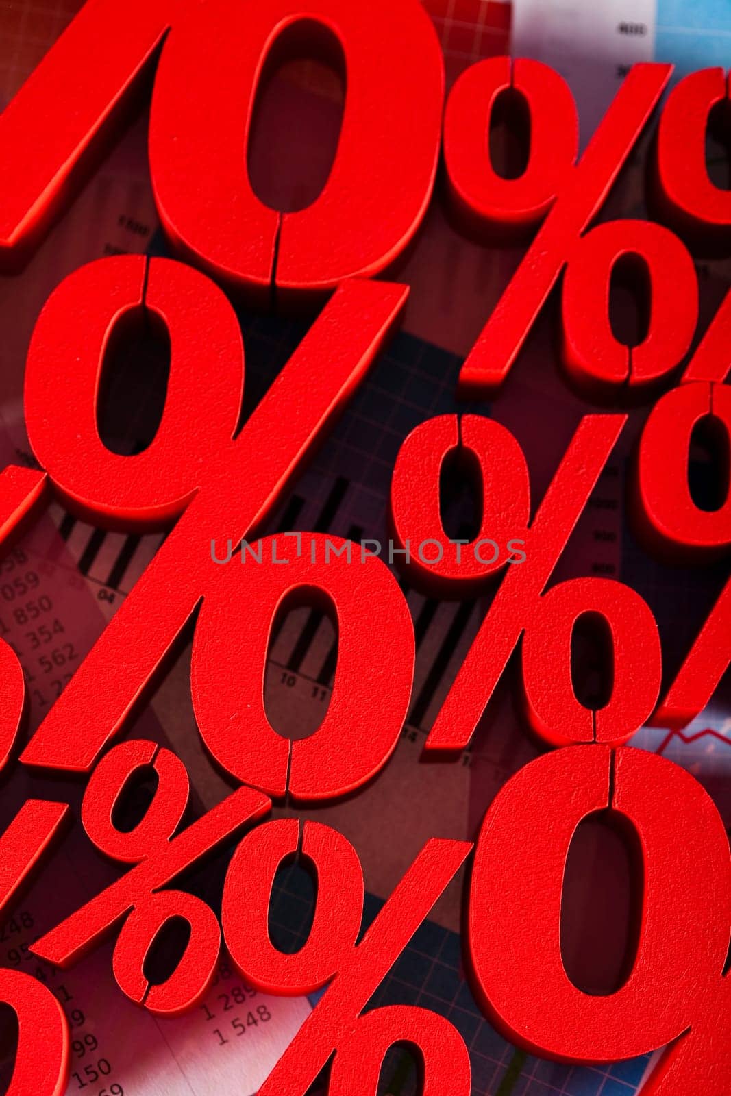 Red percentage symbol