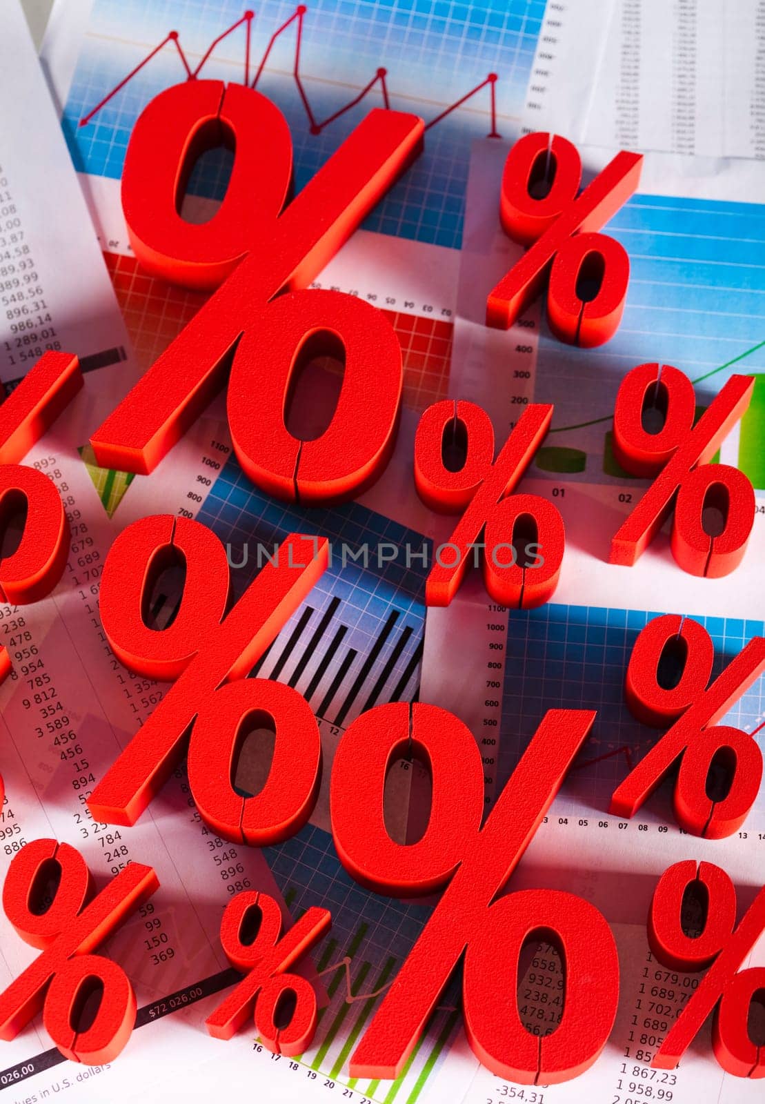 Red percentage symbol