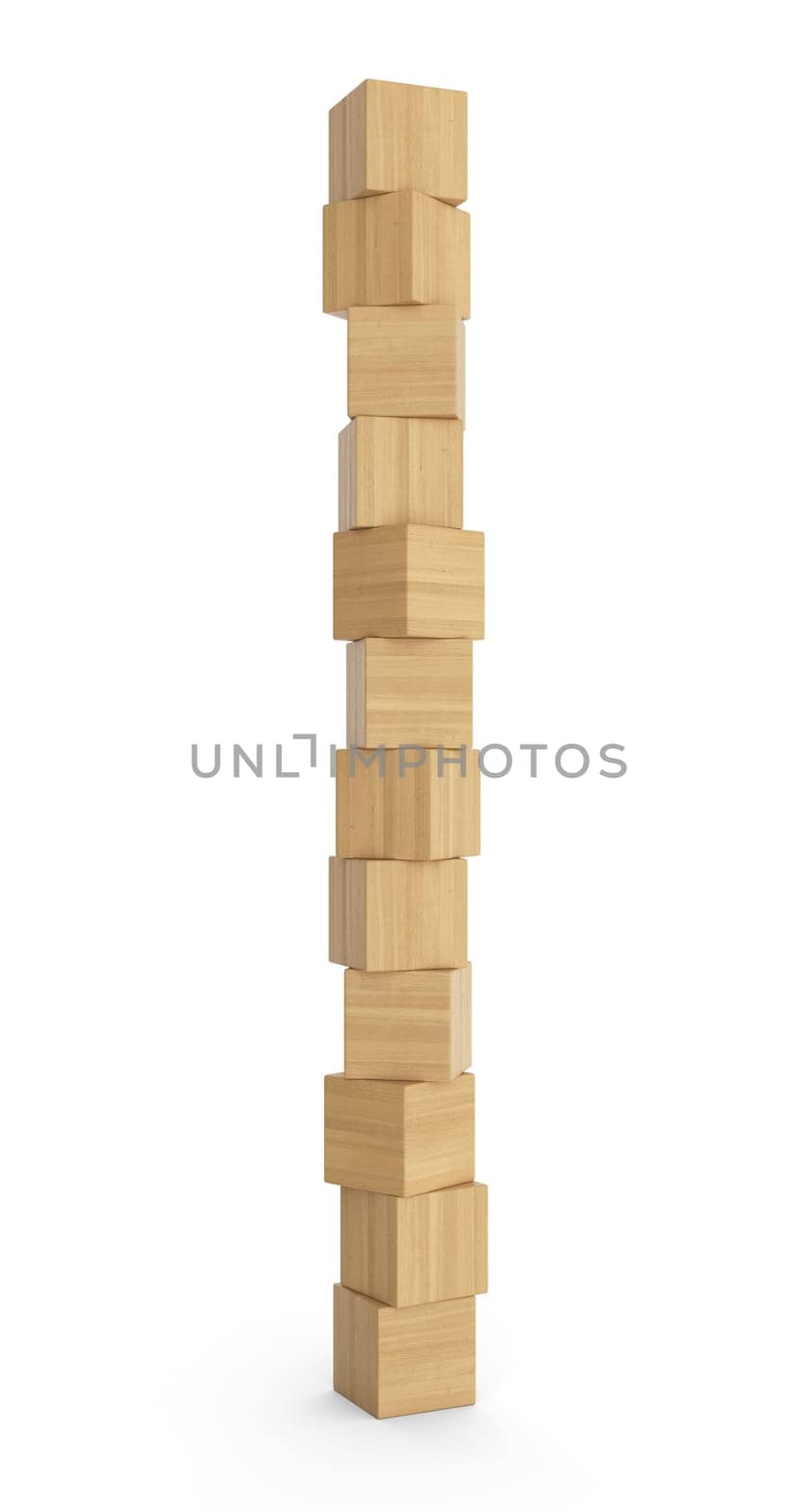 Tower of wooden blocks insulated 2