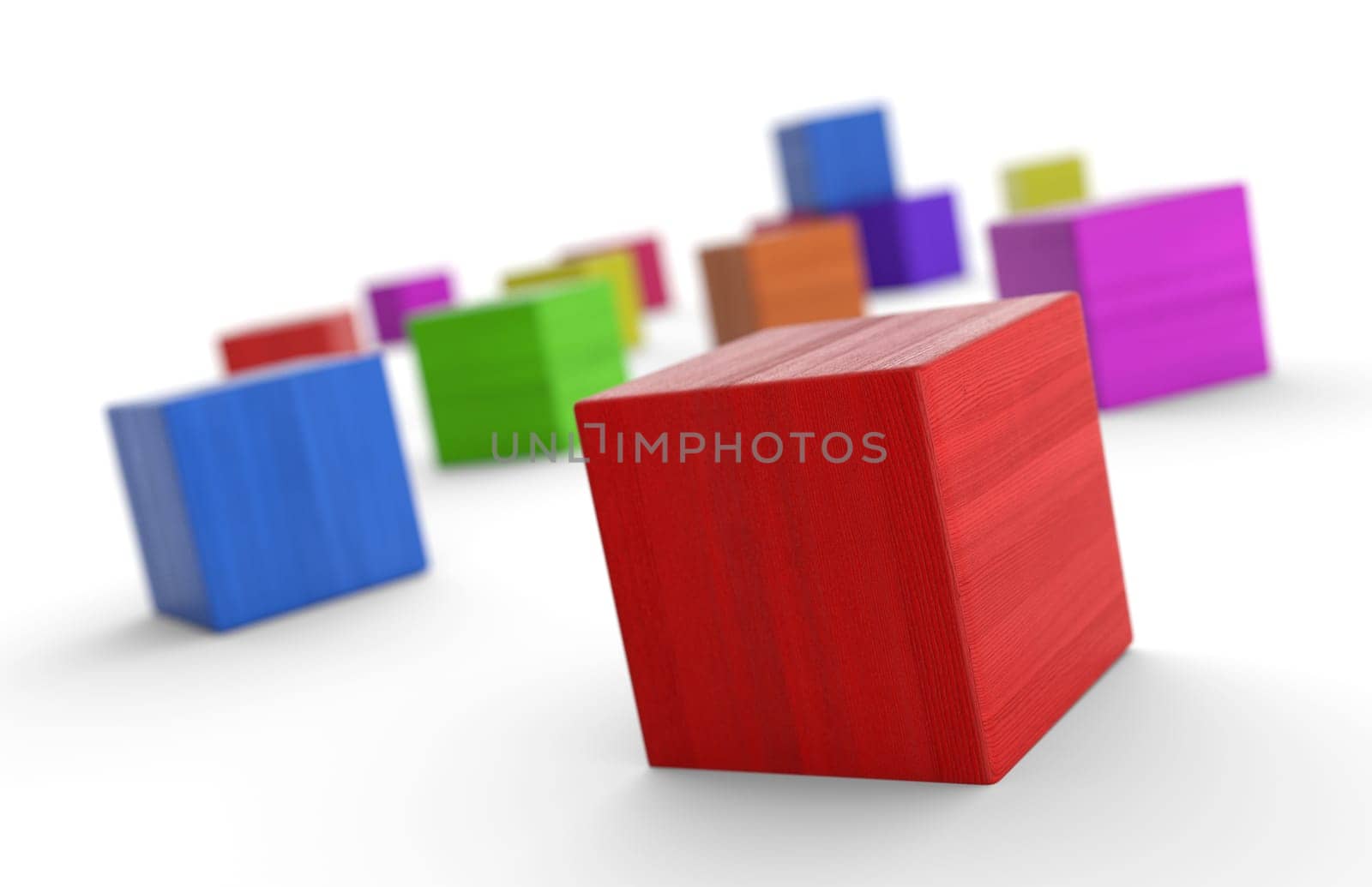 Colorful building blocks distributed 2