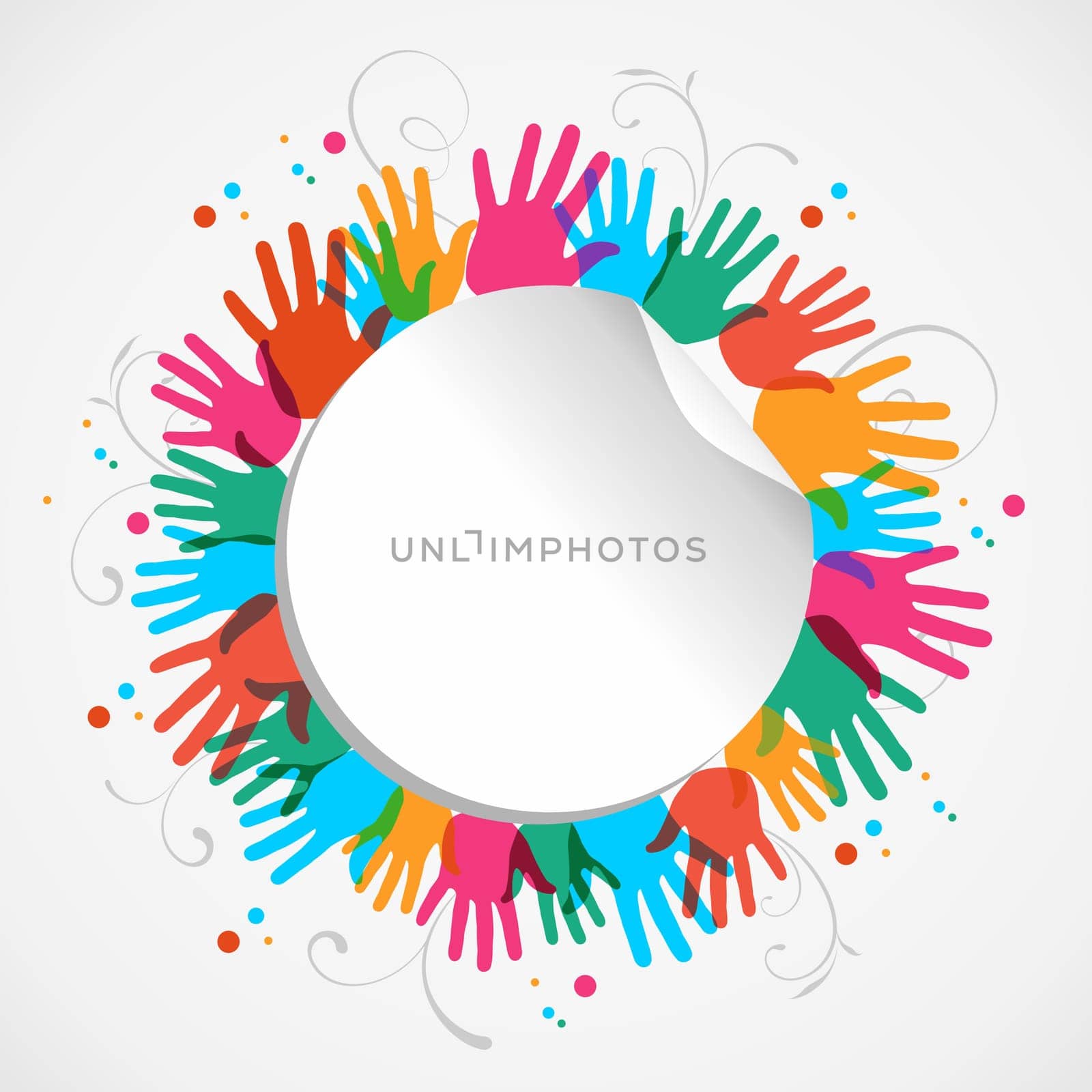 Icon people hand connected, concept illustration background. Vector file layered for easy manipulation and custom coloring.