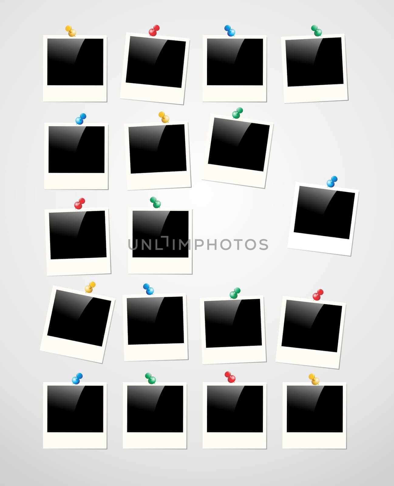 Retro Polaroid photo frame on white background. Vector file layered for easy manipulation and custom coloring.