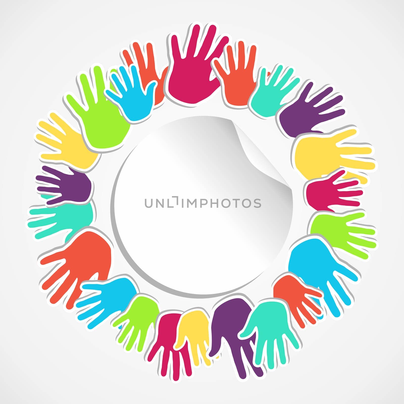 People hands connected icon concept illustration background. Vector file layered for easy manipulation and custom coloring.