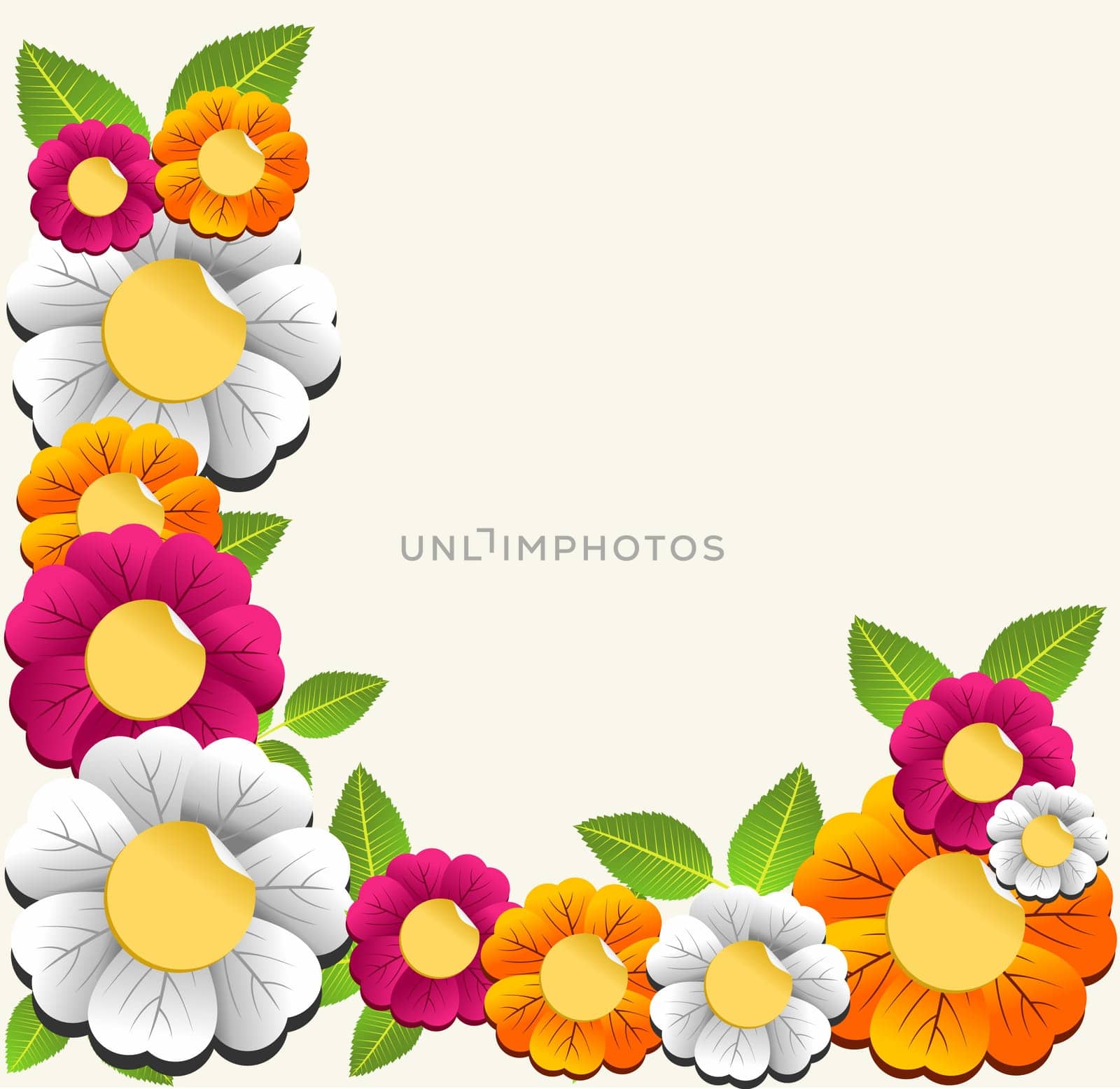 Spring color flower card background.  Vector illustration layered for easy manipulation and custom coloring.