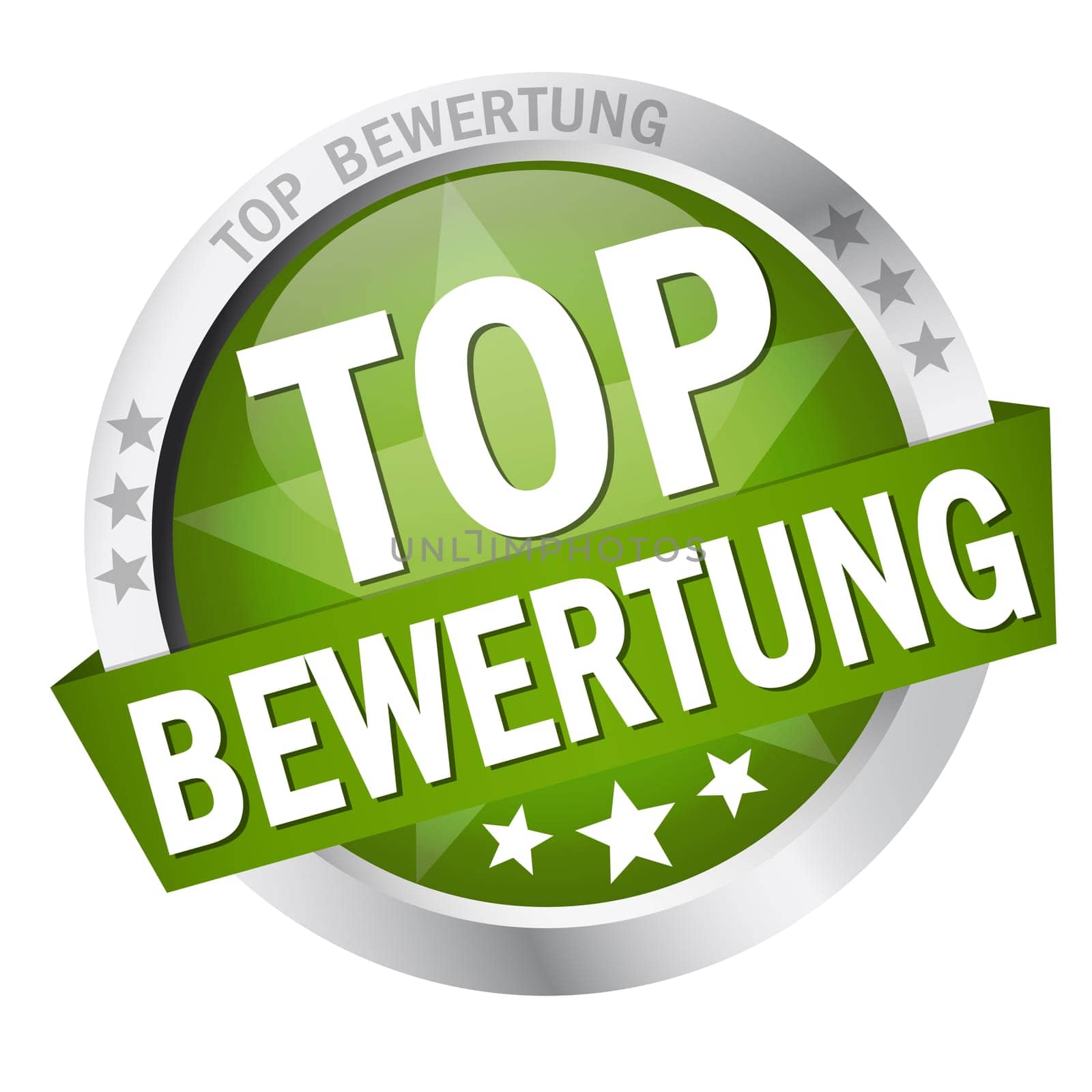 Button with banner " TOP RATING """
