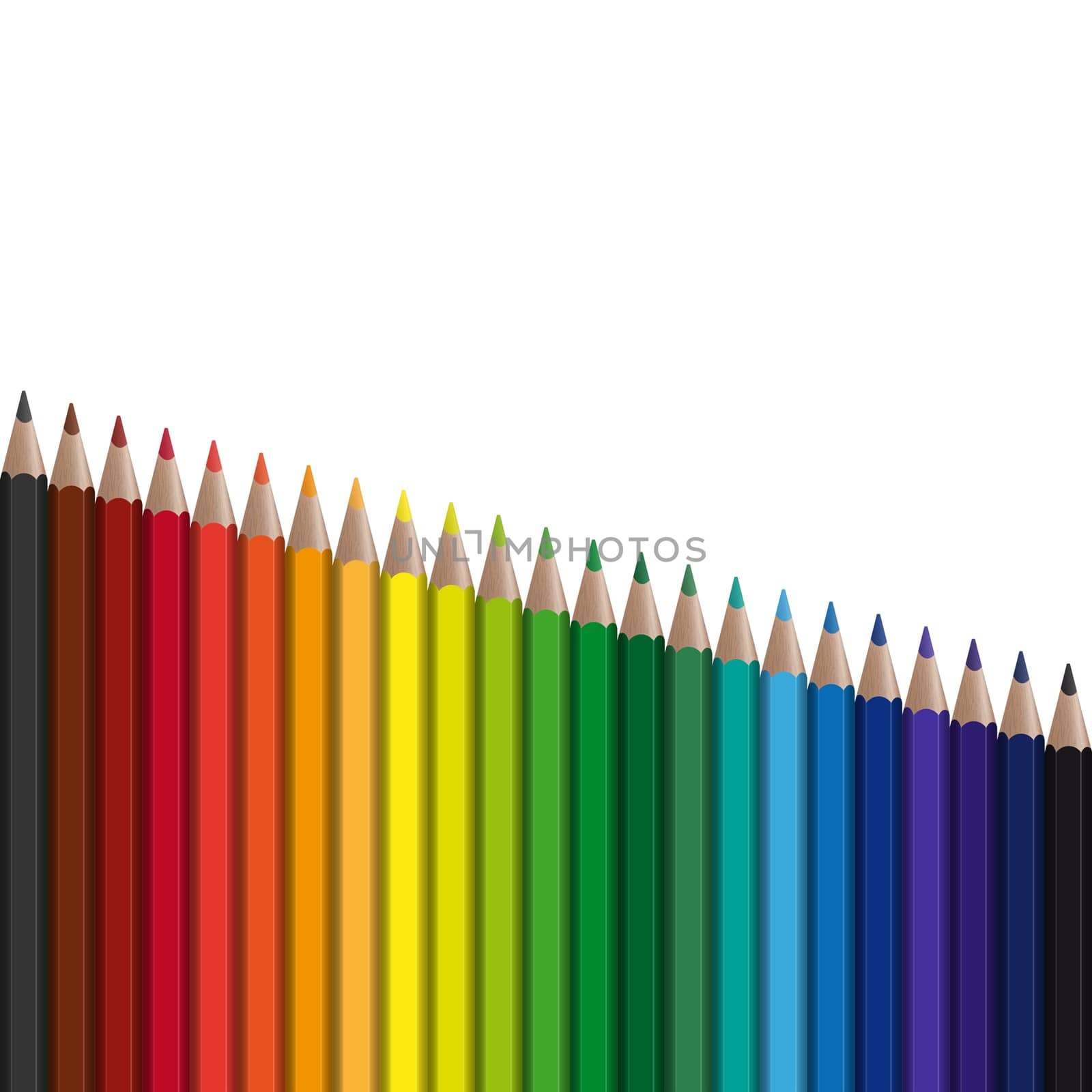 colored pins sloping in series