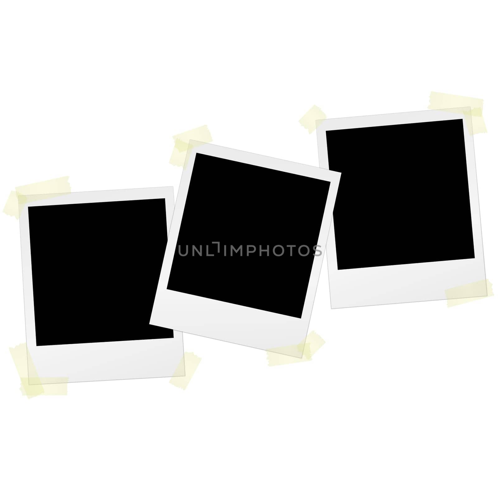 Polaroids with adhesive strips