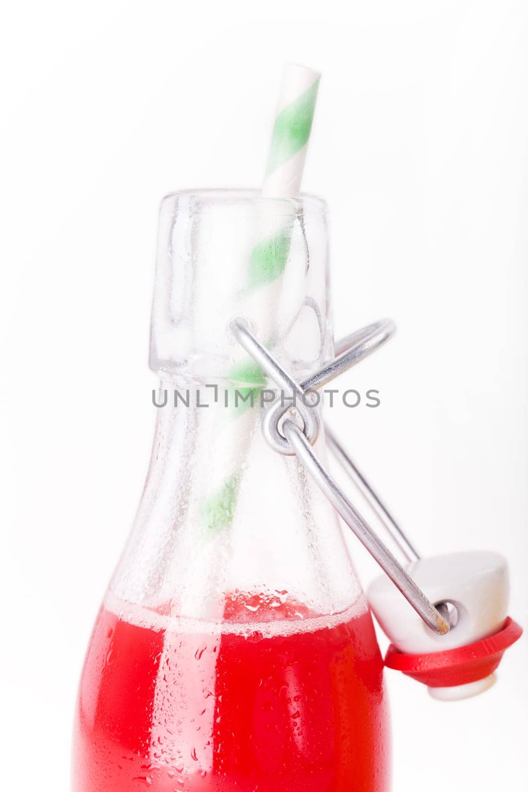 red lemonade with straw