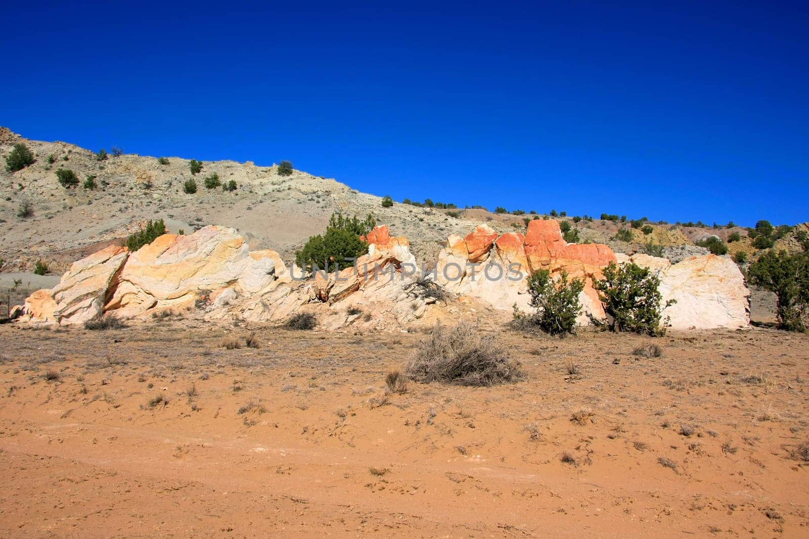 Colorful rock formation in Ojito Wilderness