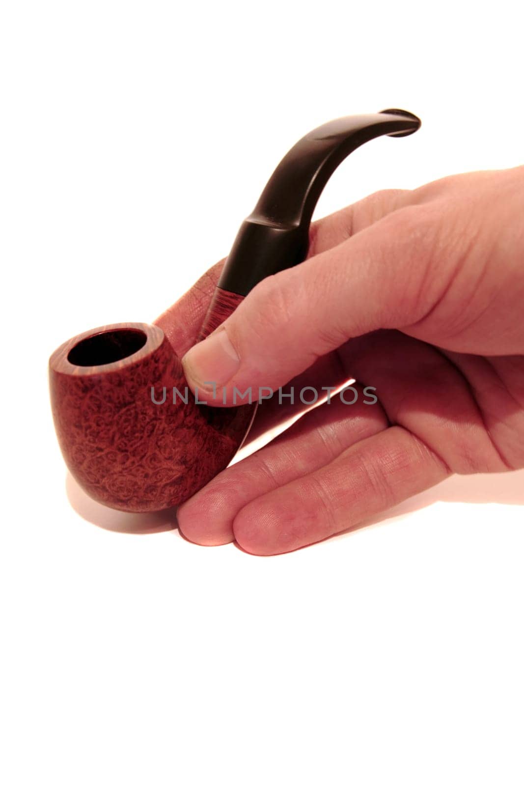 handheld smokers pipe isolated on white background
