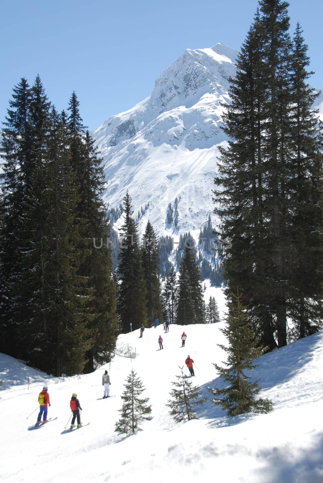 Ski slope to Lech am Arlberg