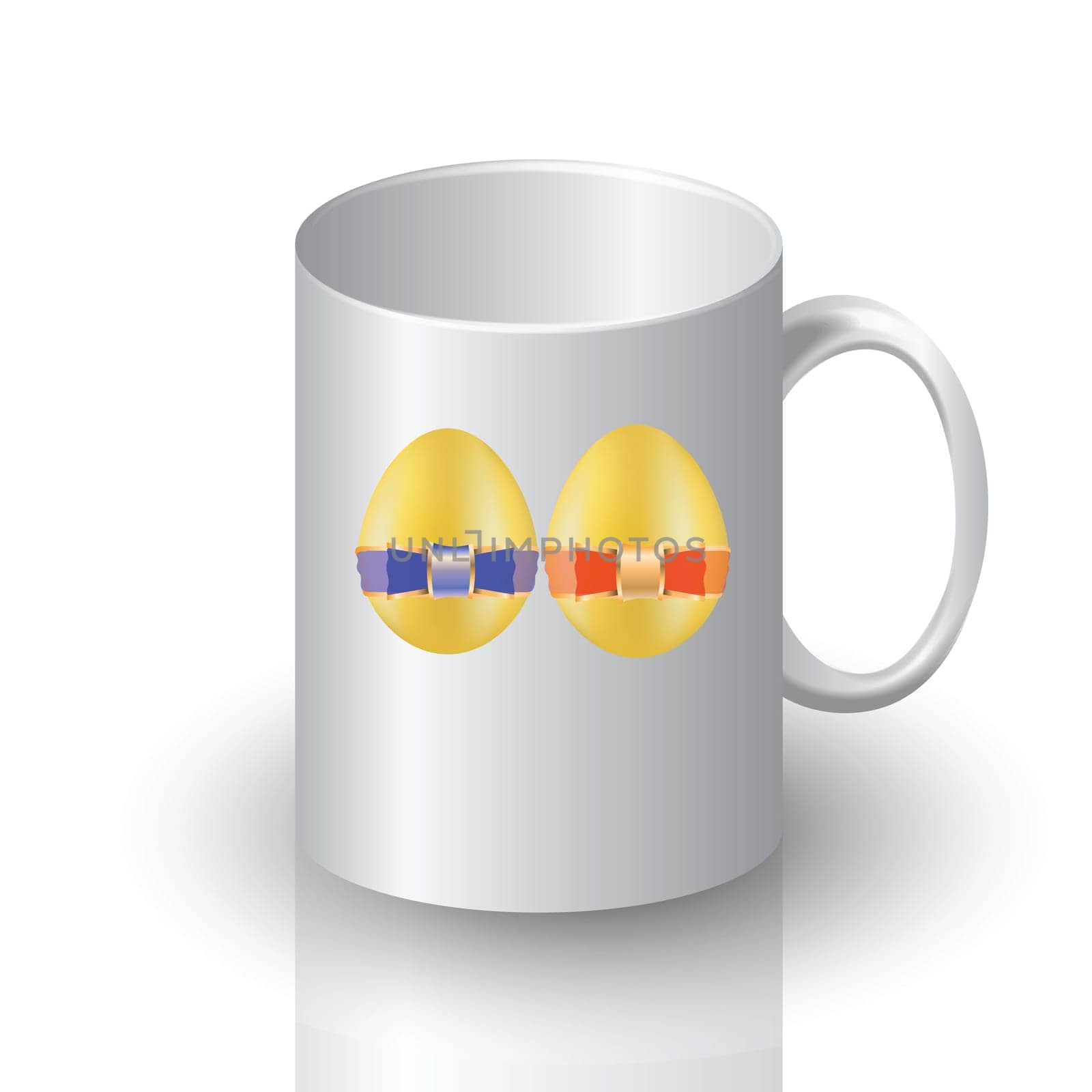colorful illustration with easter mug  for your design