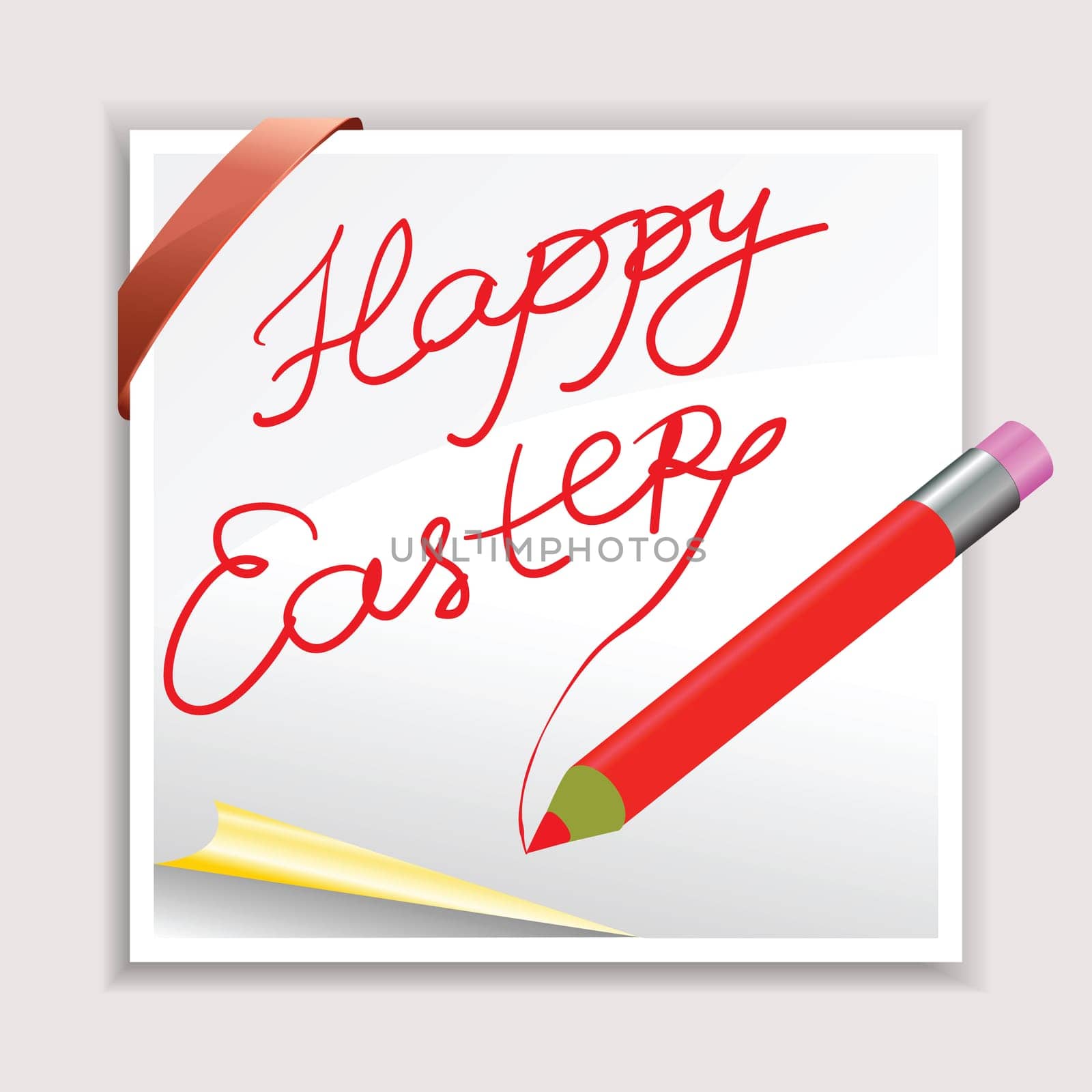 colorful illustration with  red pencil  for your design