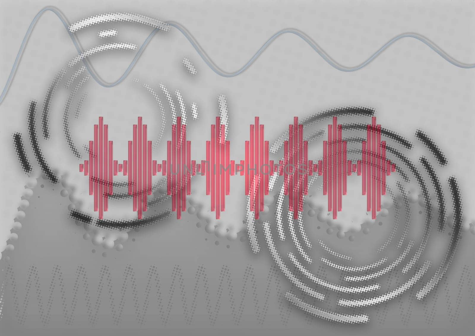 Modern abstract blue halftone tech wave background