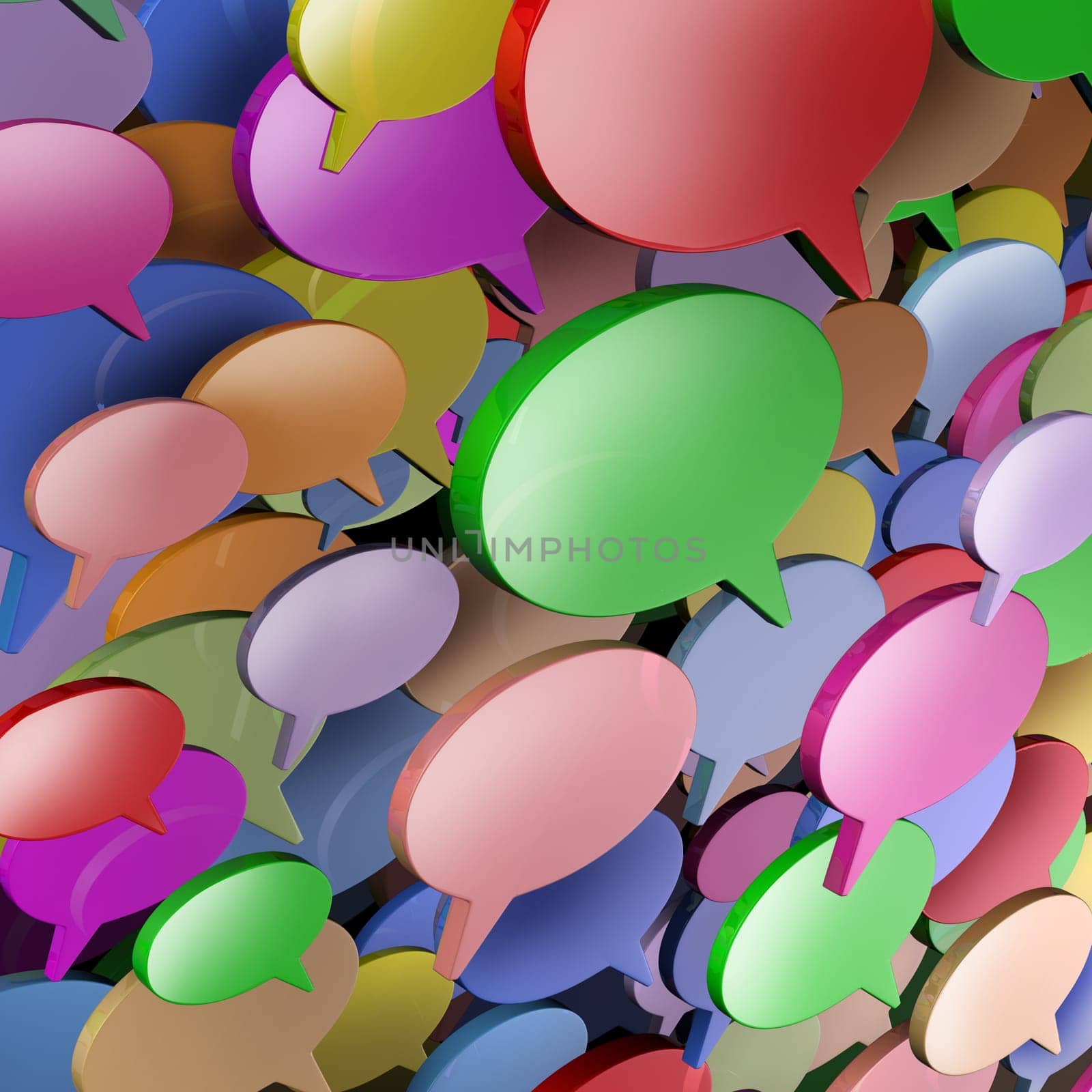 Social Communication Network with speach bubble chat on the internet as a digital web discussion using cell phones and cell phones and tablet computers to do video calling conversations and sharing information and data.