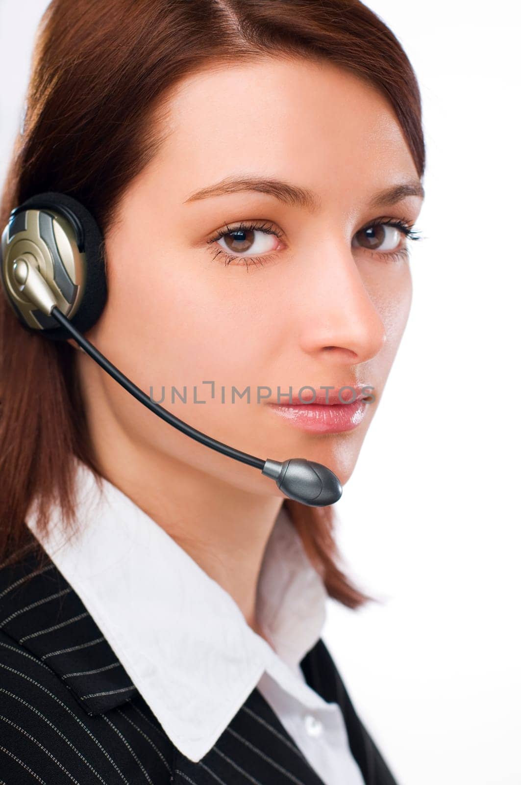 Business customer services agent close up shoot
