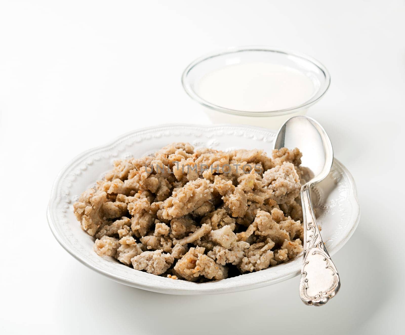 Slovenian traditional buckwheat meal close up shoot
