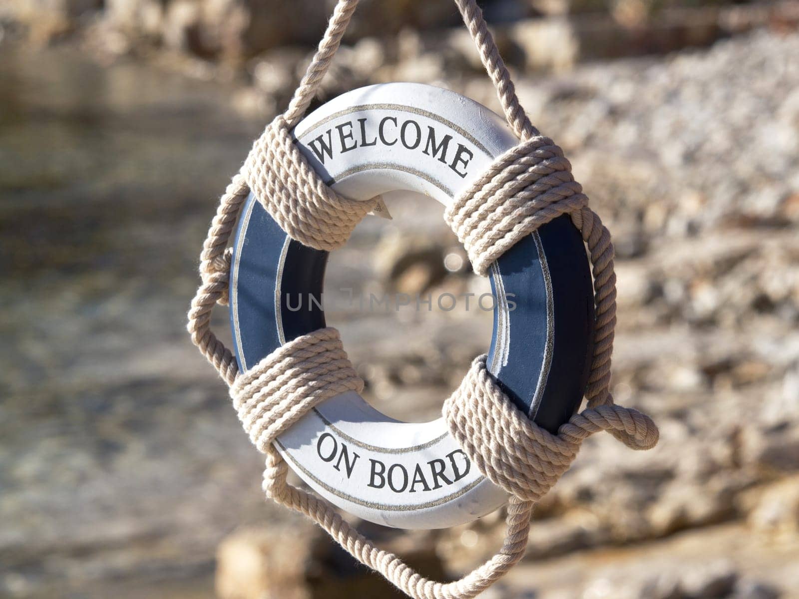 safe belt on the stone beach